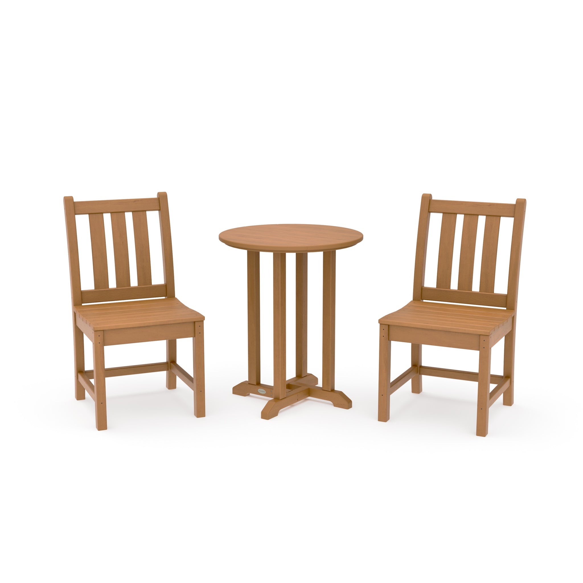 Traditional Garden Side Chair 3-Piece Round Bistro Dining Set