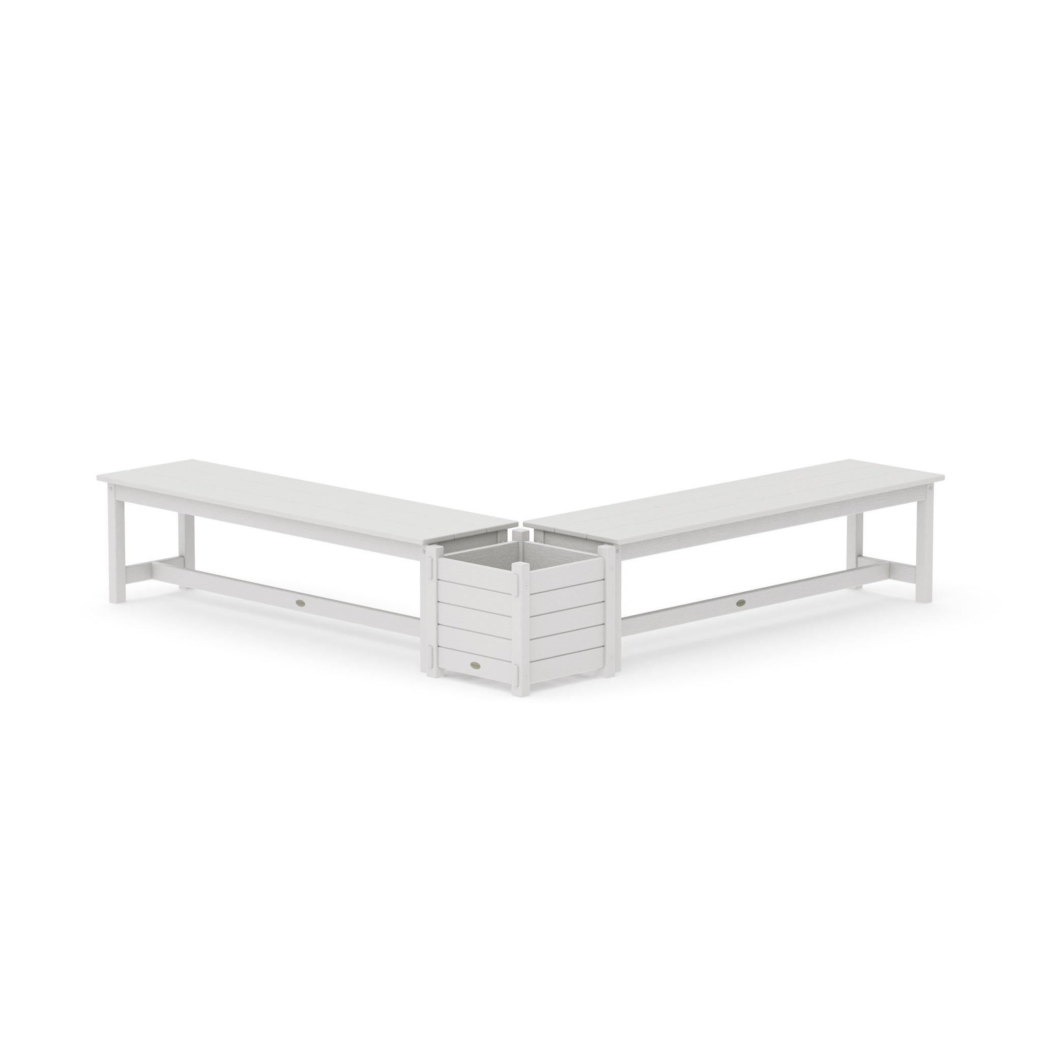 60" Nautical L- Shaped Planter Bench Set