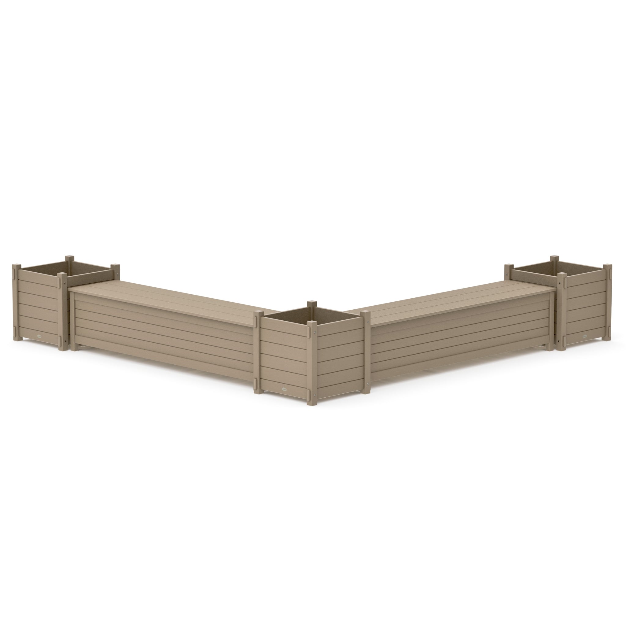 72" Nautical L- Shaped Planter Storage Bench Corner Set- Large