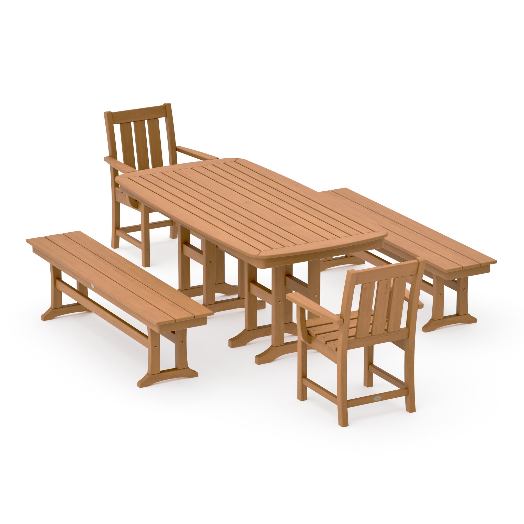 Oxford 5-Piece Dining Set with Benches