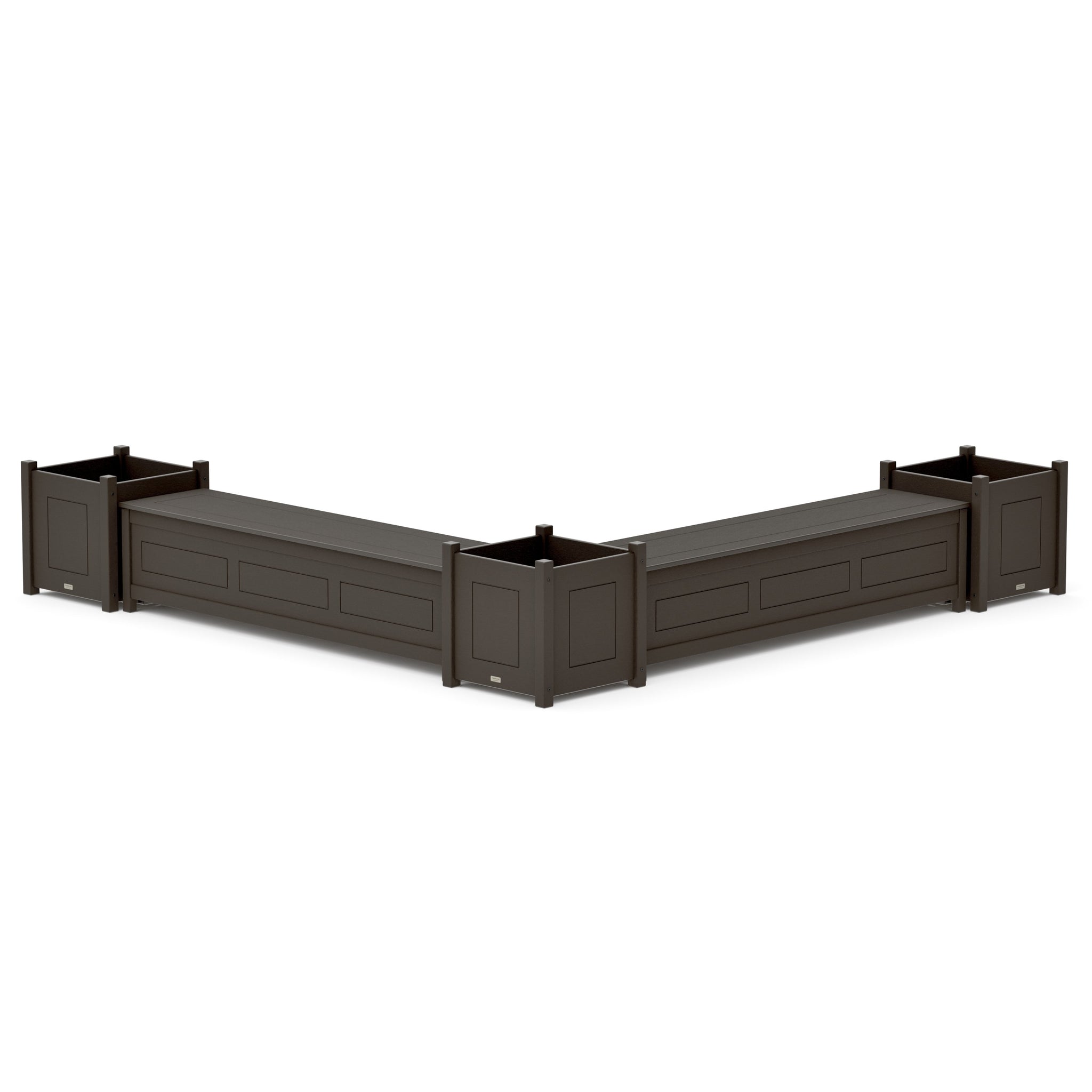 72" Country Living L- Shaped Planter Storage Bench Corner Set- Large
