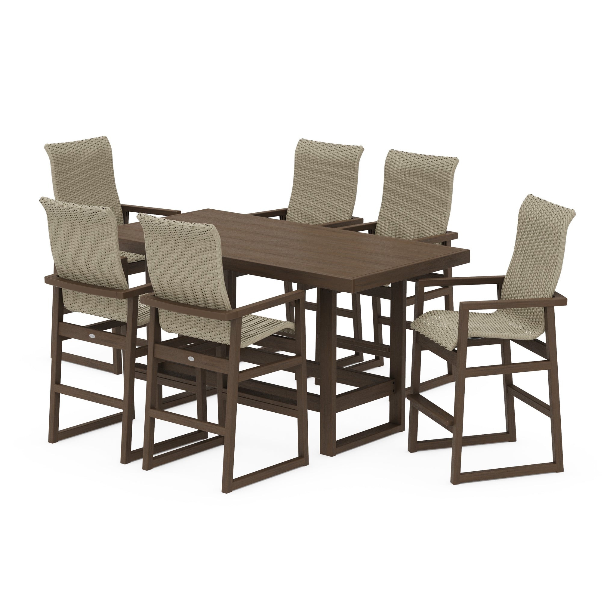EDGE Woven Highback Arm Chair 7-Piece Bar Set