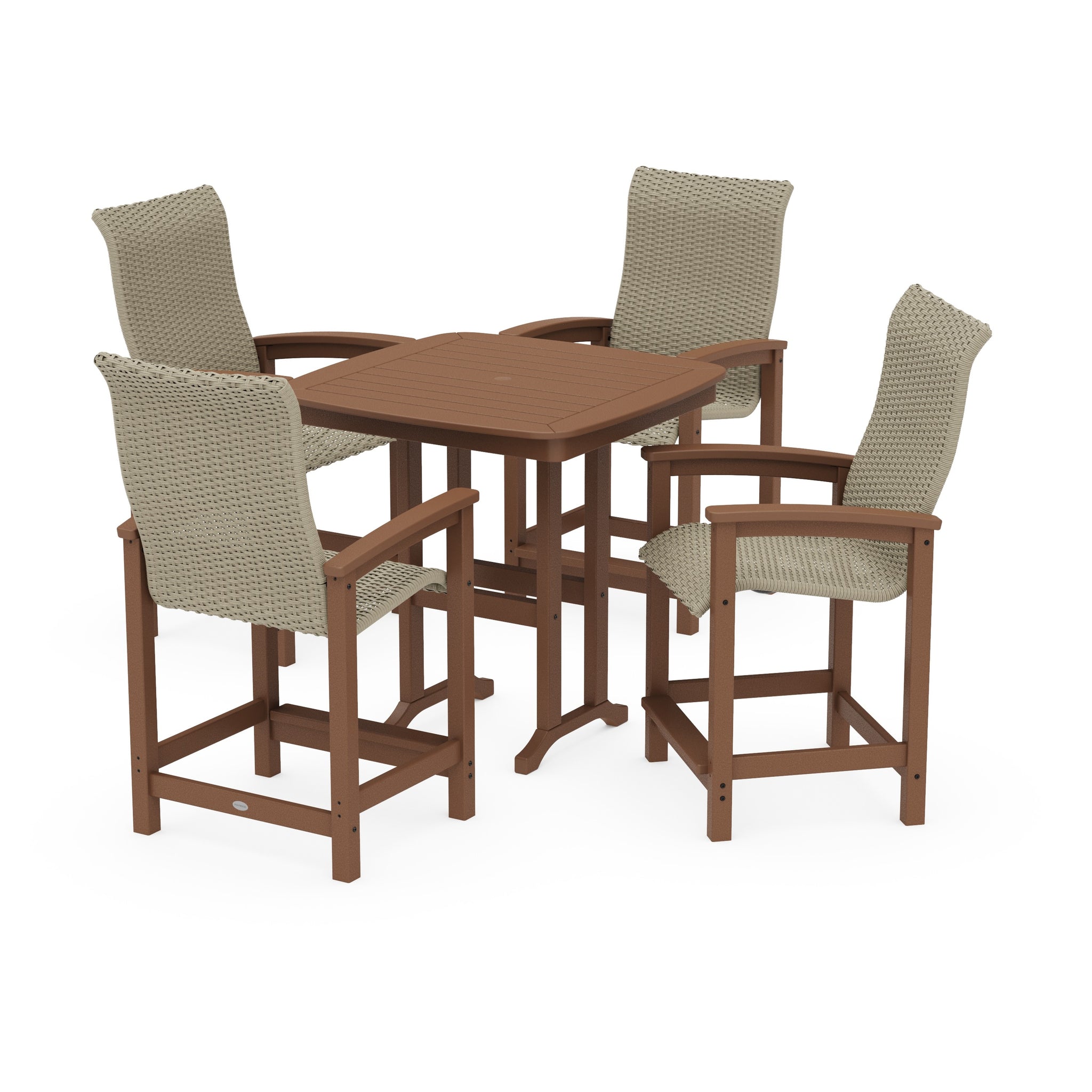 Coastal Woven High-Back 5-Piece Counter Set