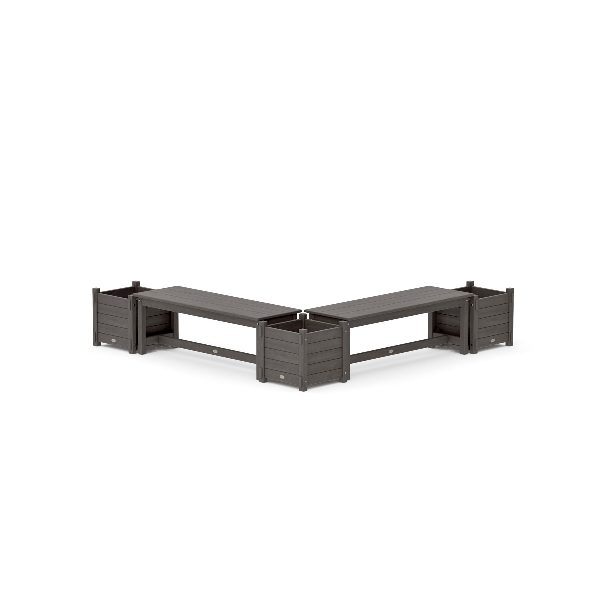 48" Nautical L- Shaped Planter Bench Corner Set
