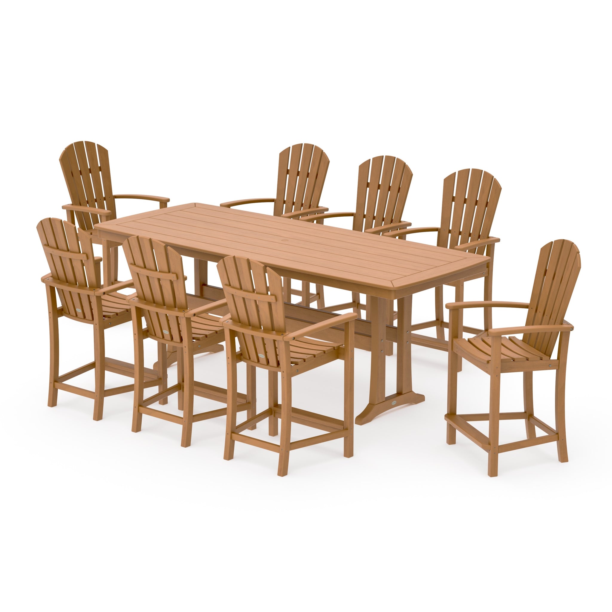 Palm Coast 9-Piece Counter Set with Trestle Legs
