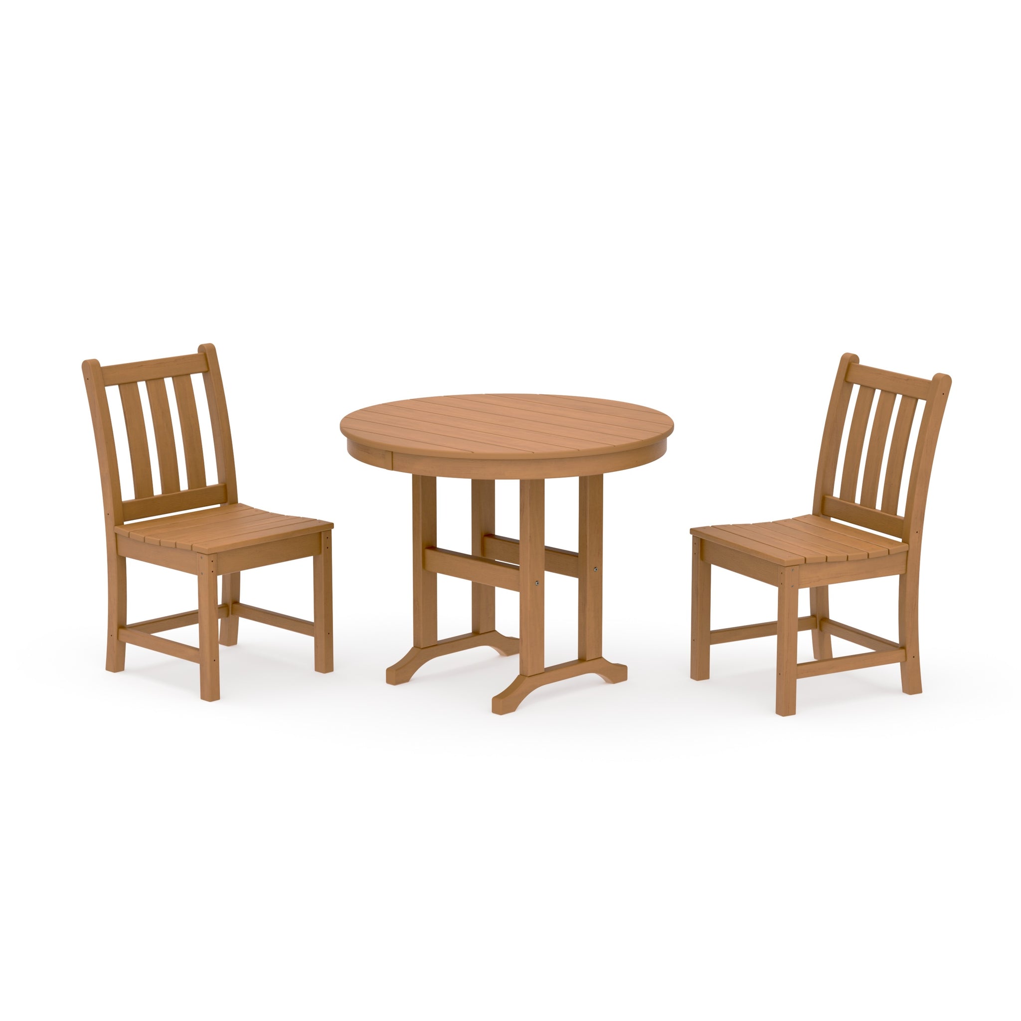 Traditional Garden Side Chair 3-Piece Round Dining Set