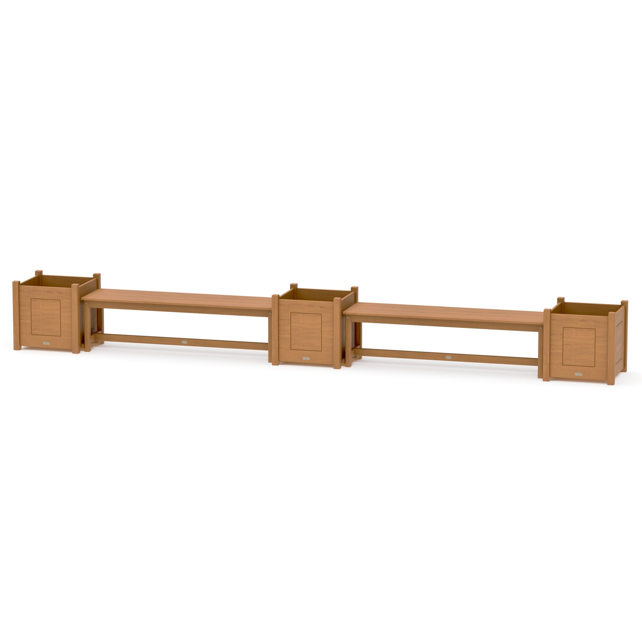 60" Country Living Straight Double Planter Bench Set - Large