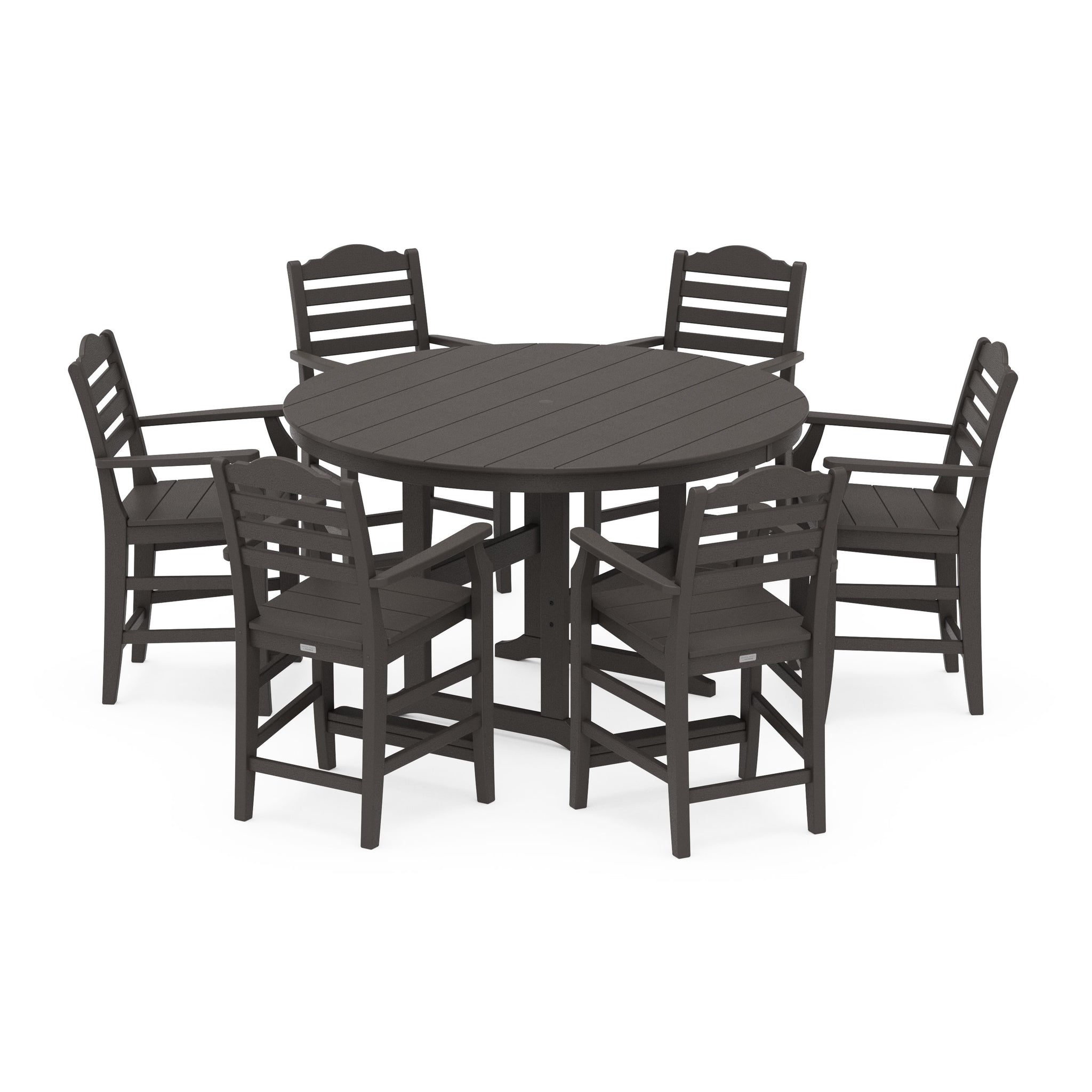 Savannah 7-Piece Arm Chair Round Farmhouse Counter Set