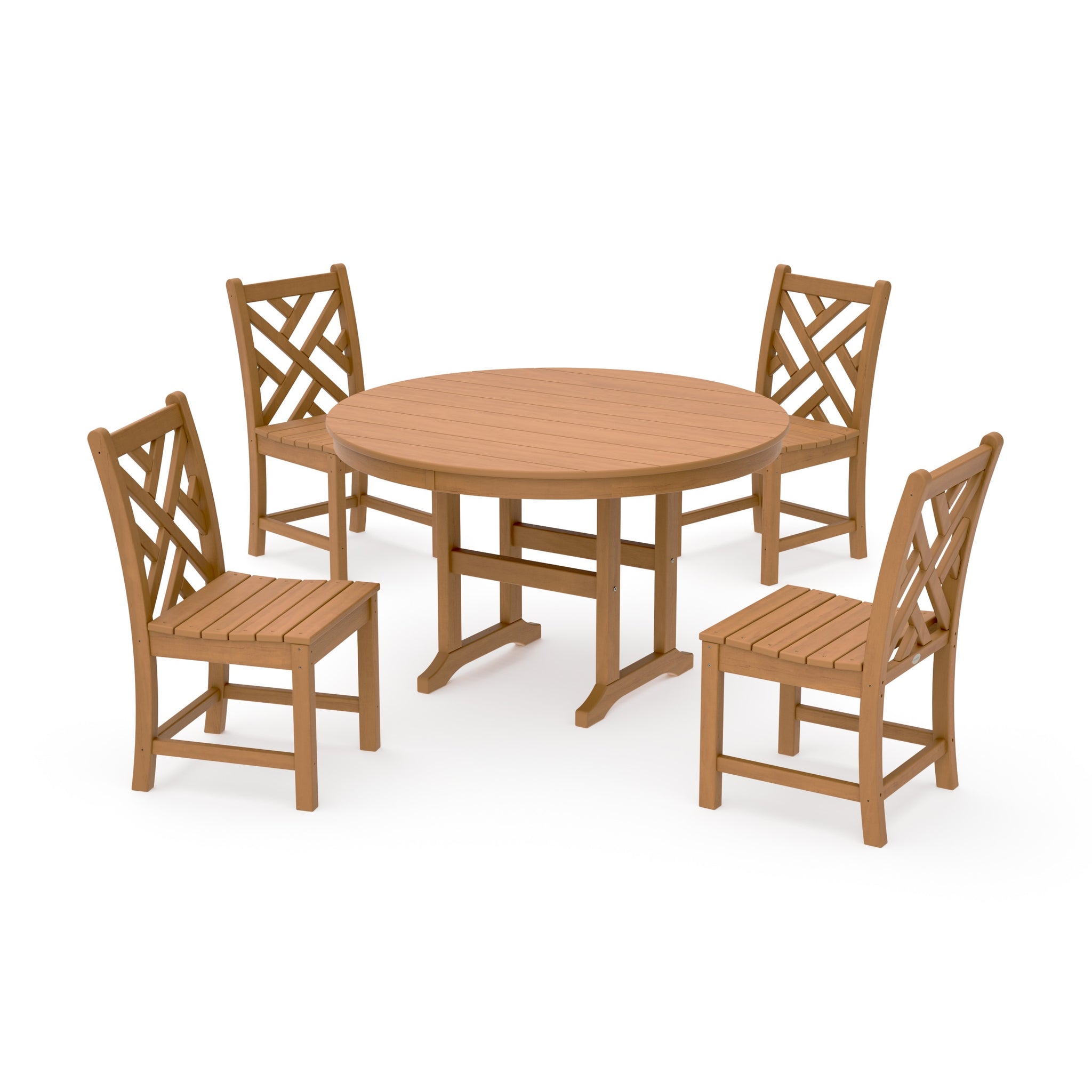Chippendale 5-Piece Round Farmhouse Side Chair Dining Set