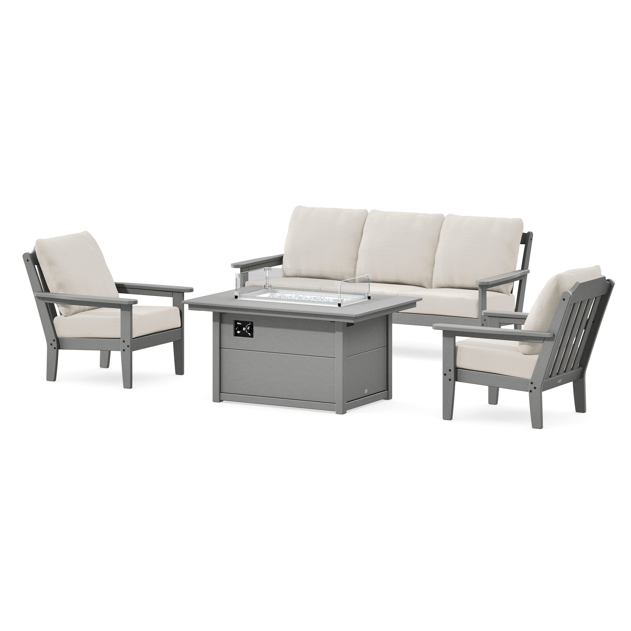 Cottage Deep Seating Fire Pit Table Set