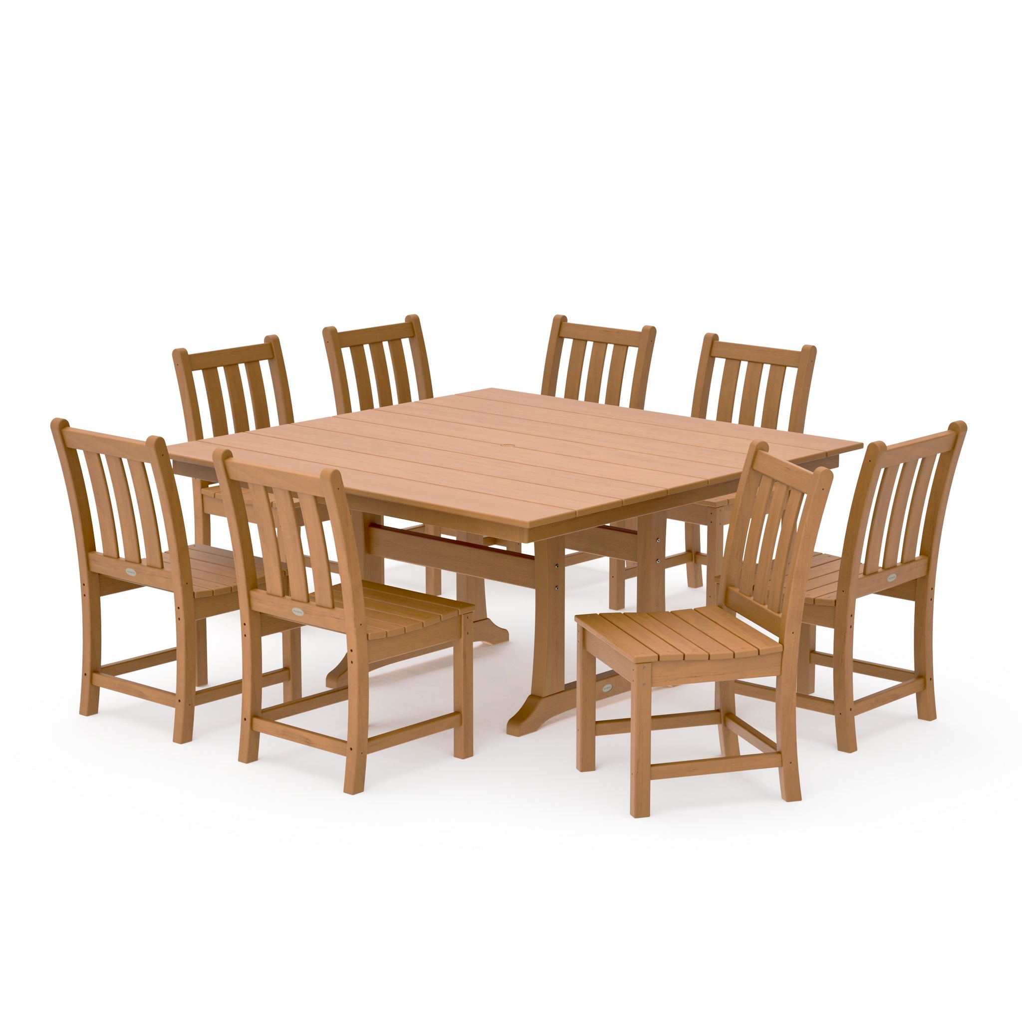 Traditional Garden 9-Piece Farmhouse Trestle Dining Set
