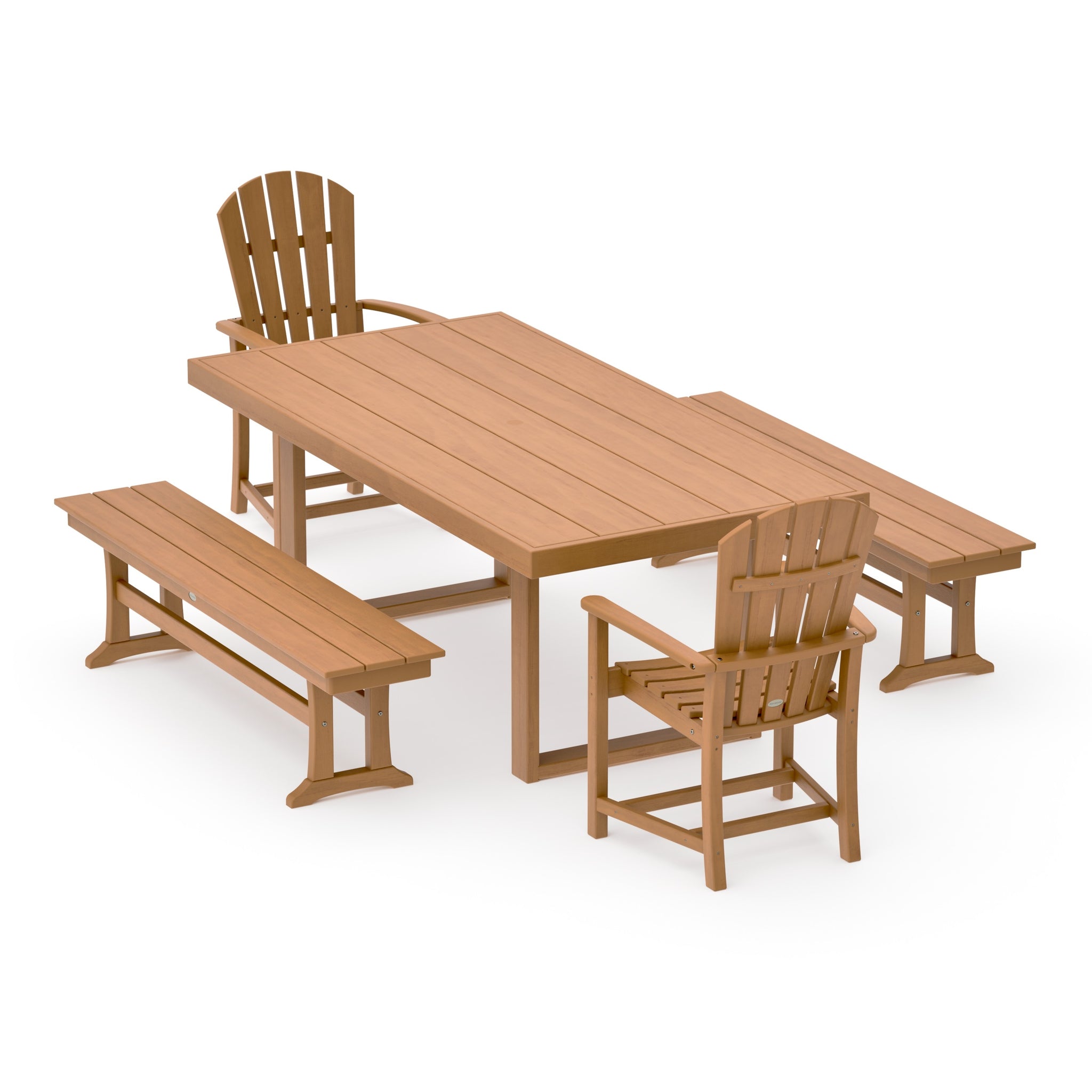 Palm Coast 5-Piece Dining Set with Benches