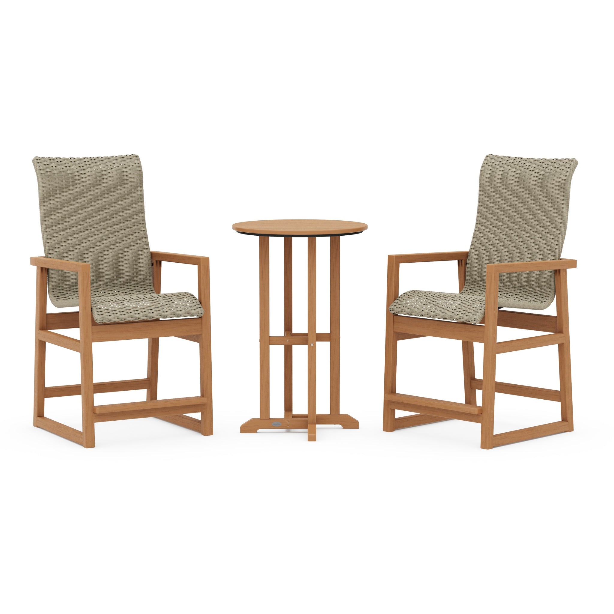 EDGE Woven Highback 3-Piece Farmhouse Counter Set