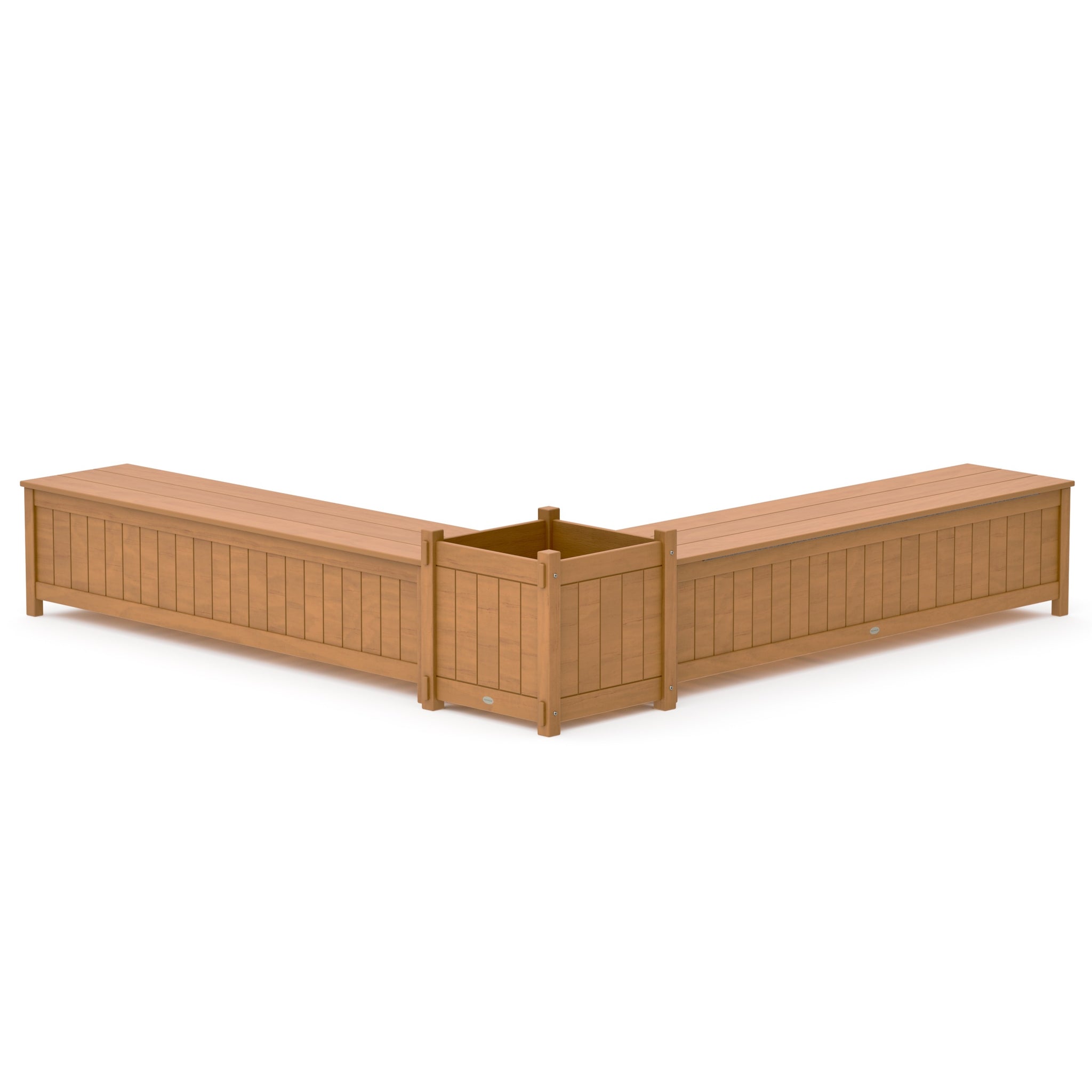 72" Vineyard L- Shaped Planter Storage Bench Set- Large