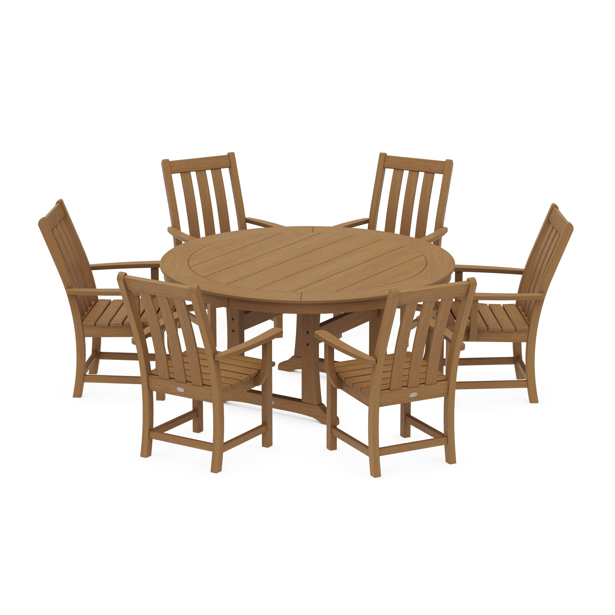 Vineyard 7-Piece Arm Chair Round Dining Set