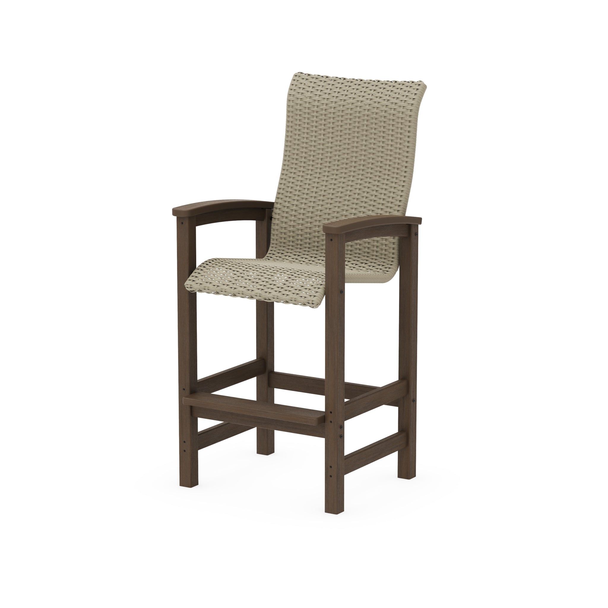 Coastal Woven High-Back Bar Chair