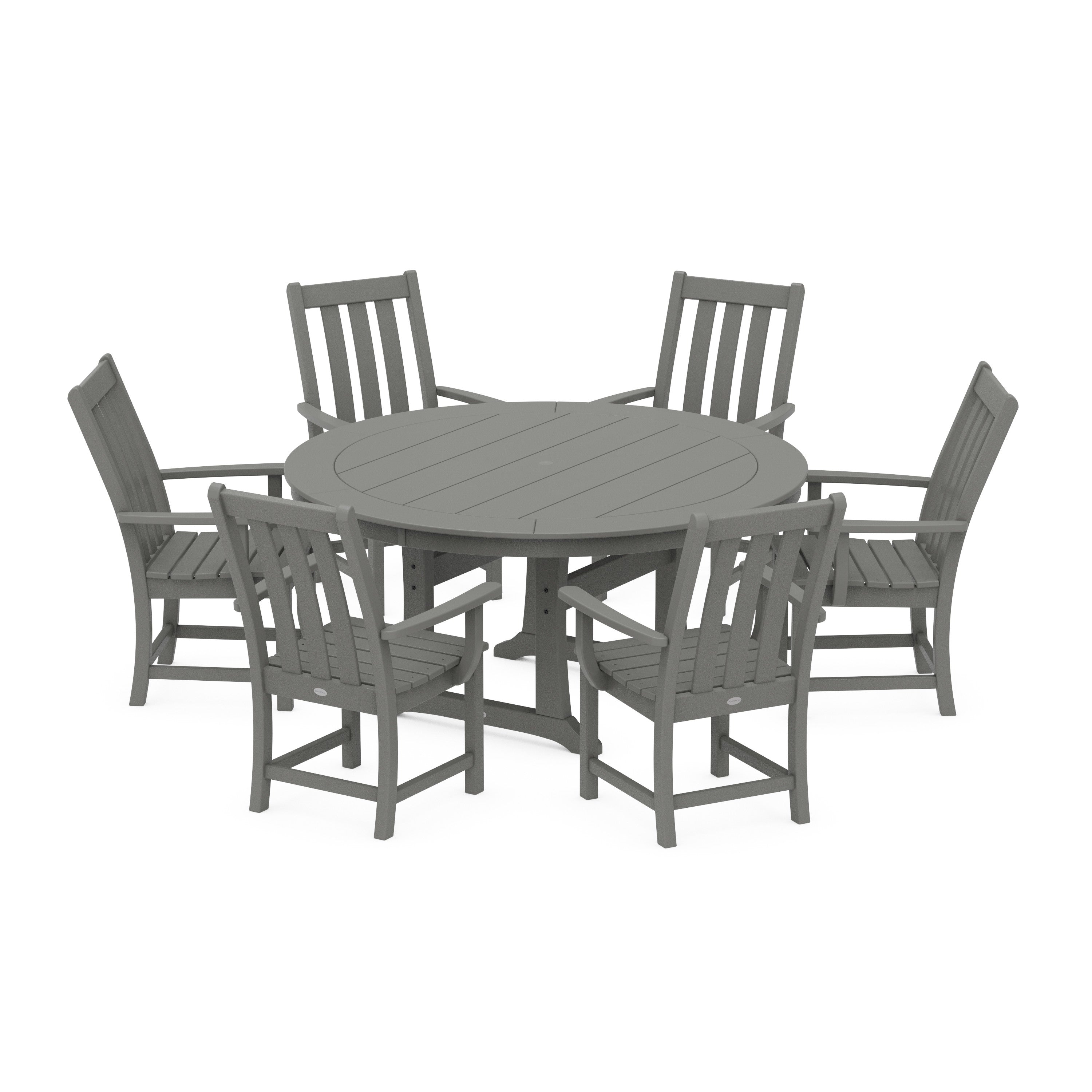 Vineyard 7-Piece Arm Chair Round Dining Set