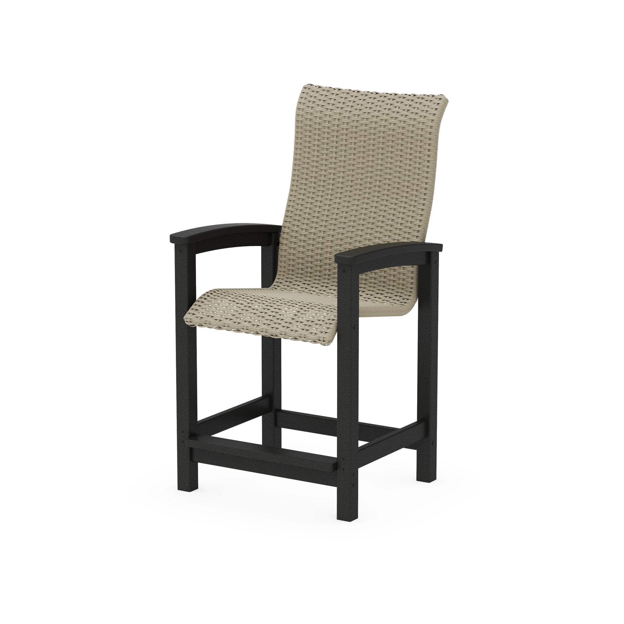 Coastal Woven High-Back Counter Chair