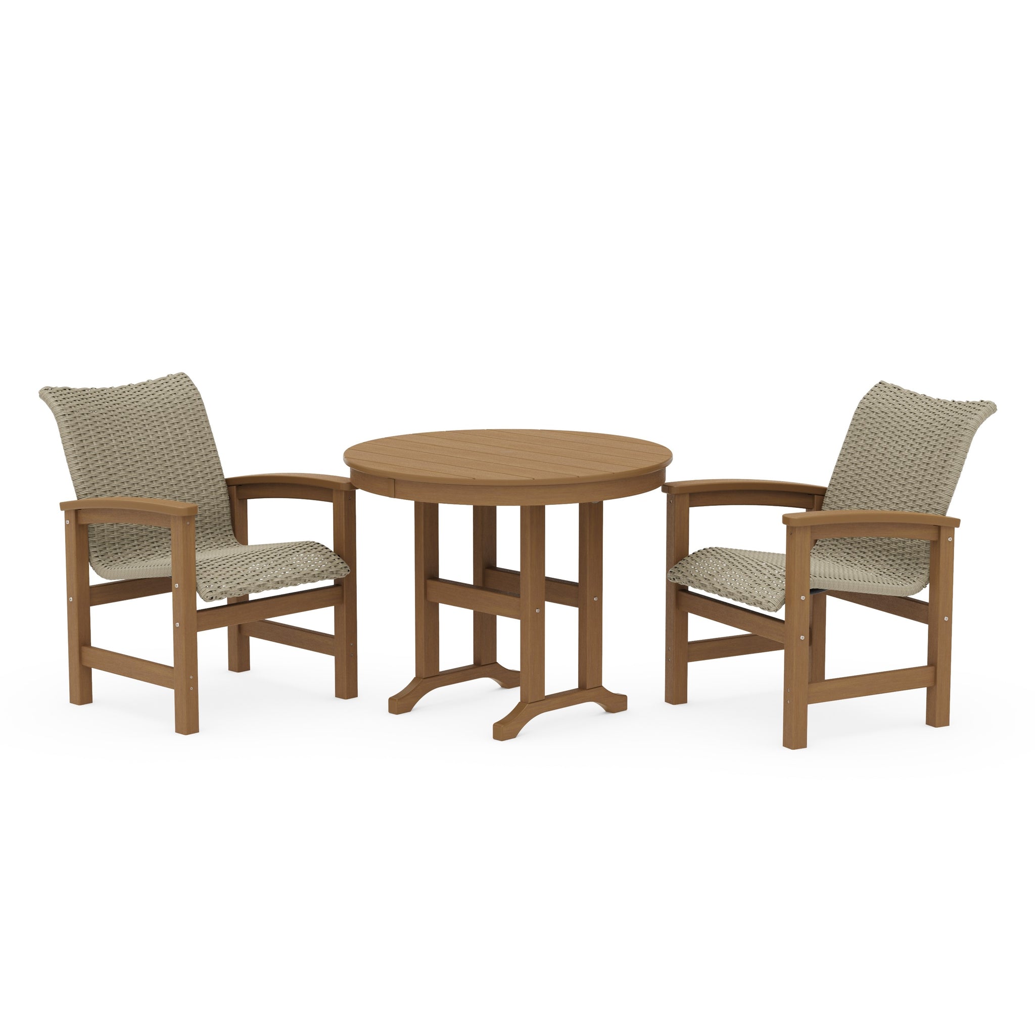 Coastal Woven 3-Piece Farmhouse Dining Set