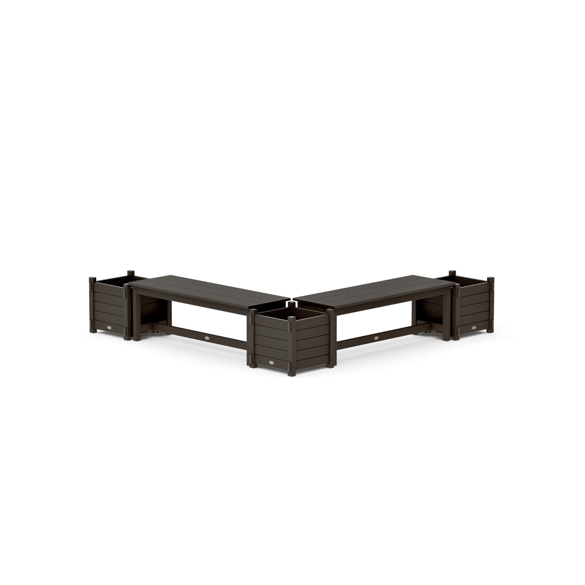 48" Nautical L- Shaped Planter Bench Corner Set