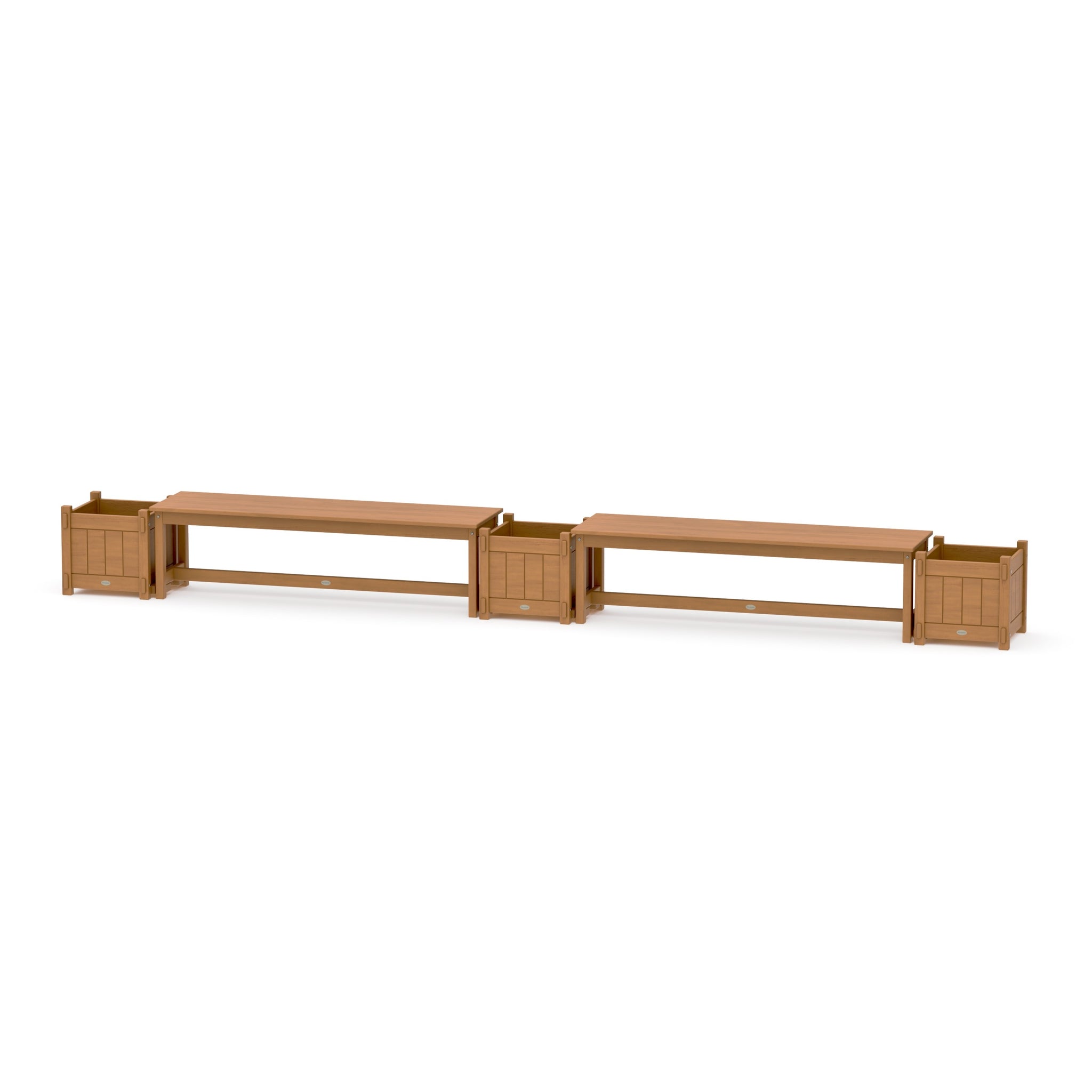60" Vineyard Straight Double Planter Bench Set