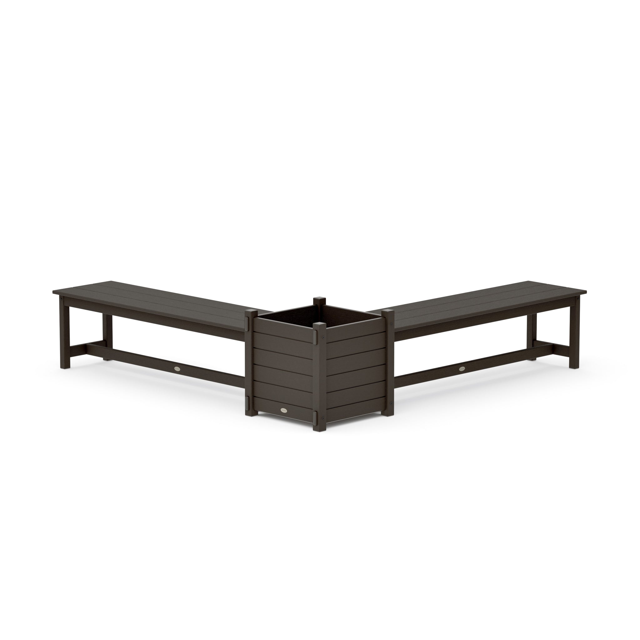 60" Nautical L- Shaped Planter Bench Set- Large