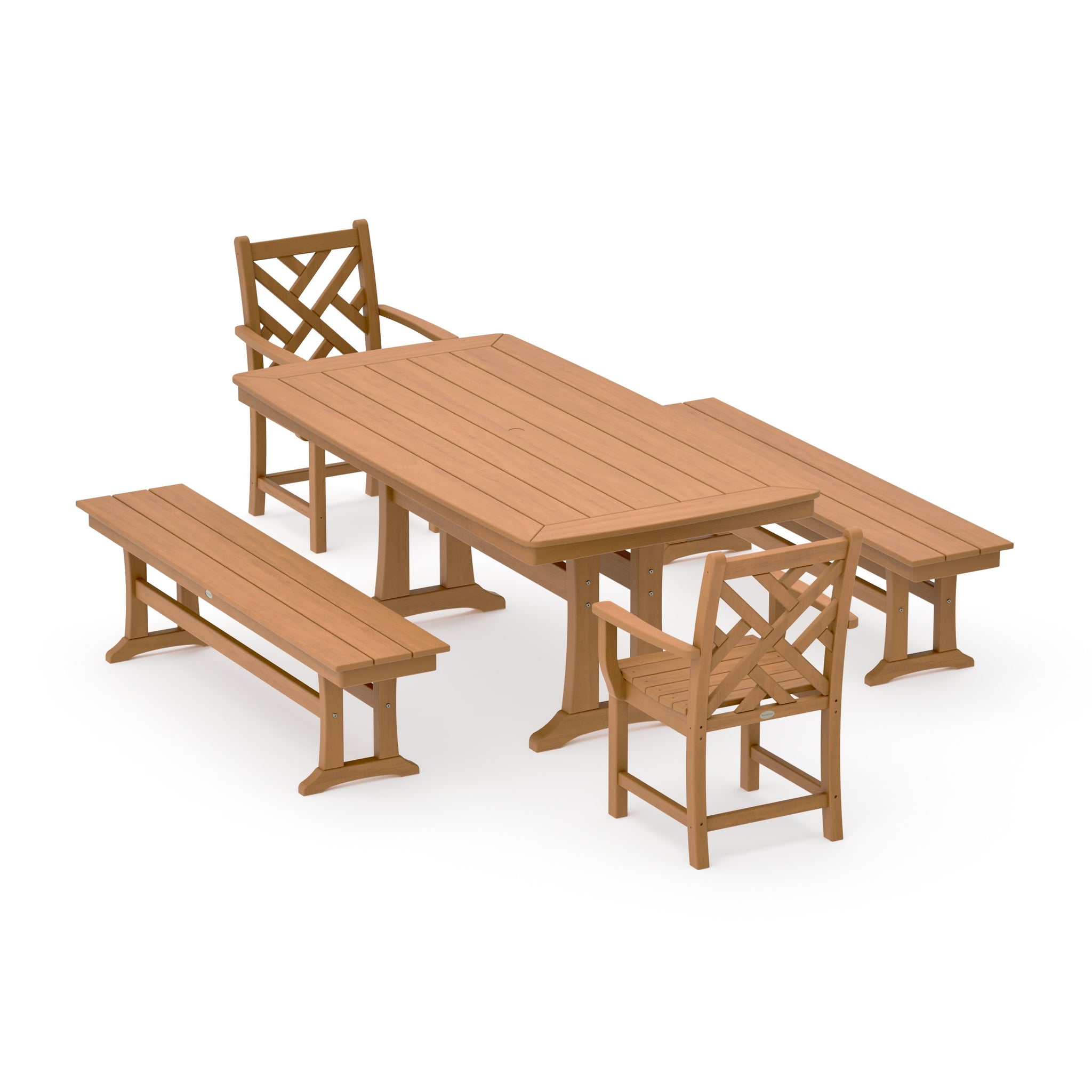 Chippendale 5-Piece Dining Set with Trestle Legs