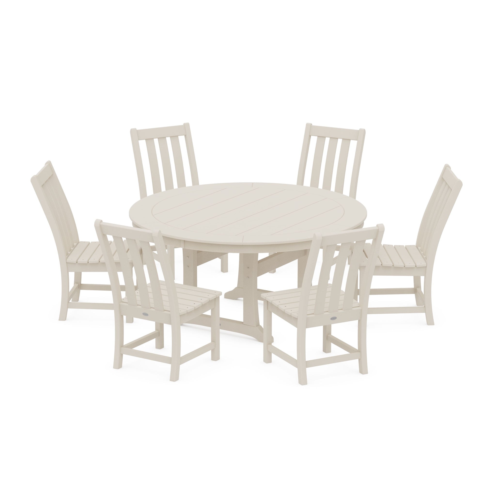 Vineyard 7-Piece Side Chair Round Dining Set