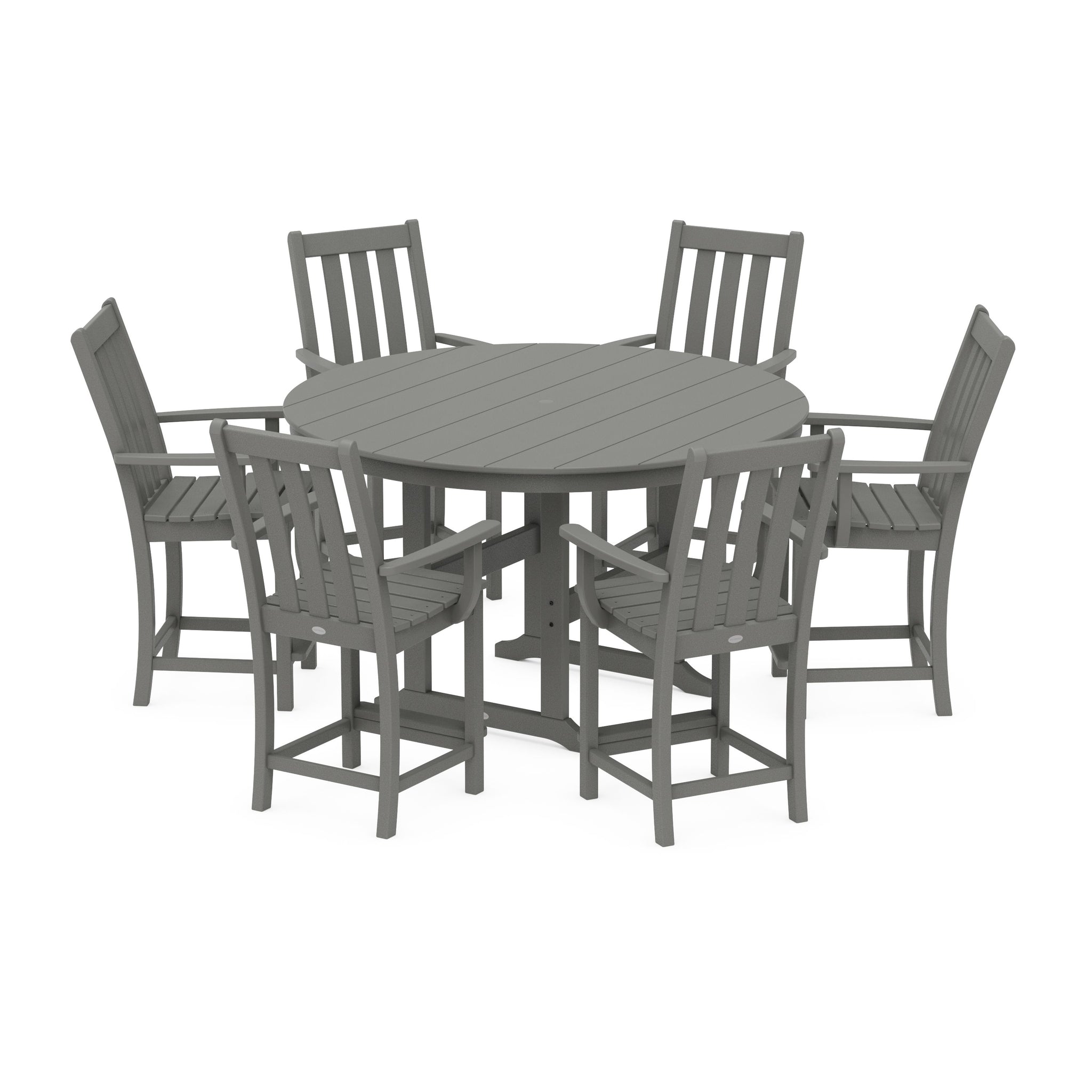 Vineyard 7-Piece Arm Chair Round Farmhouse Counter Set