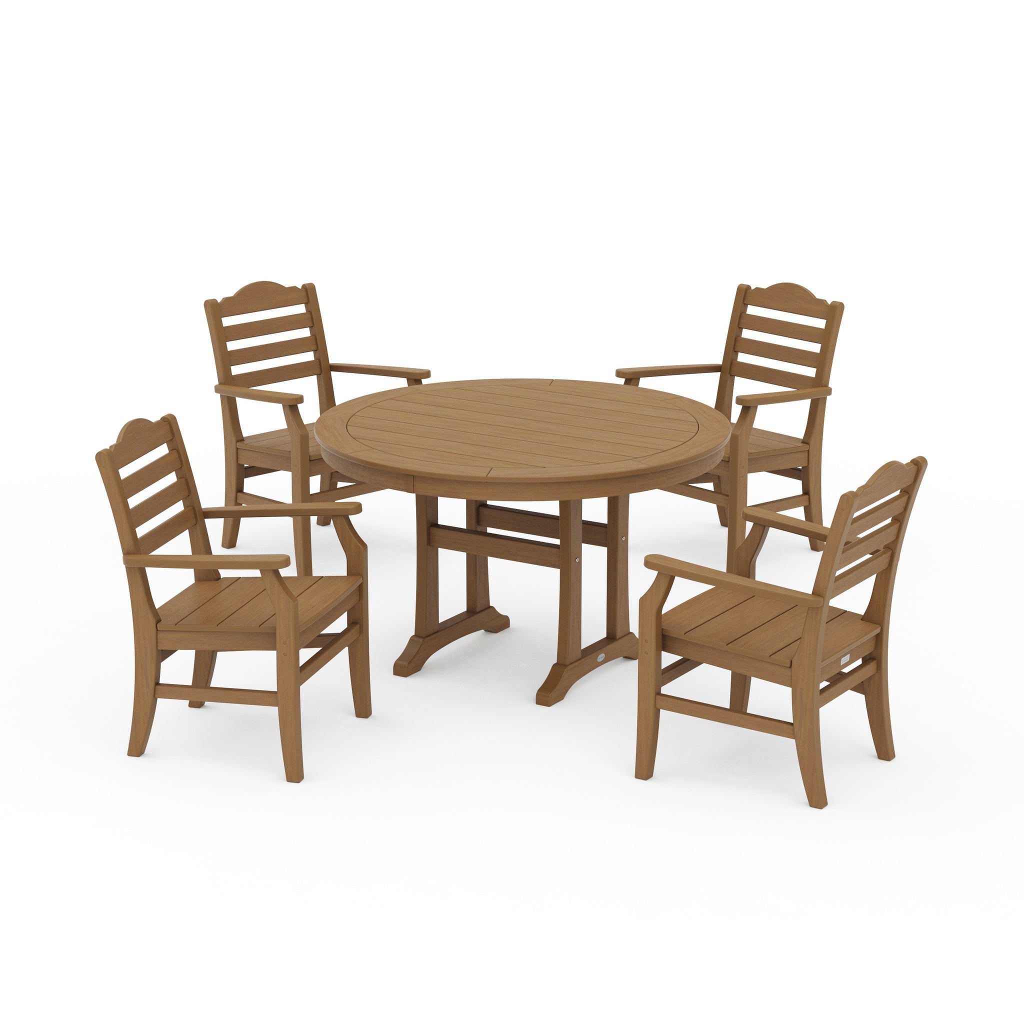 Savannah 5-Piece Round Dining Set with Trestle Legs