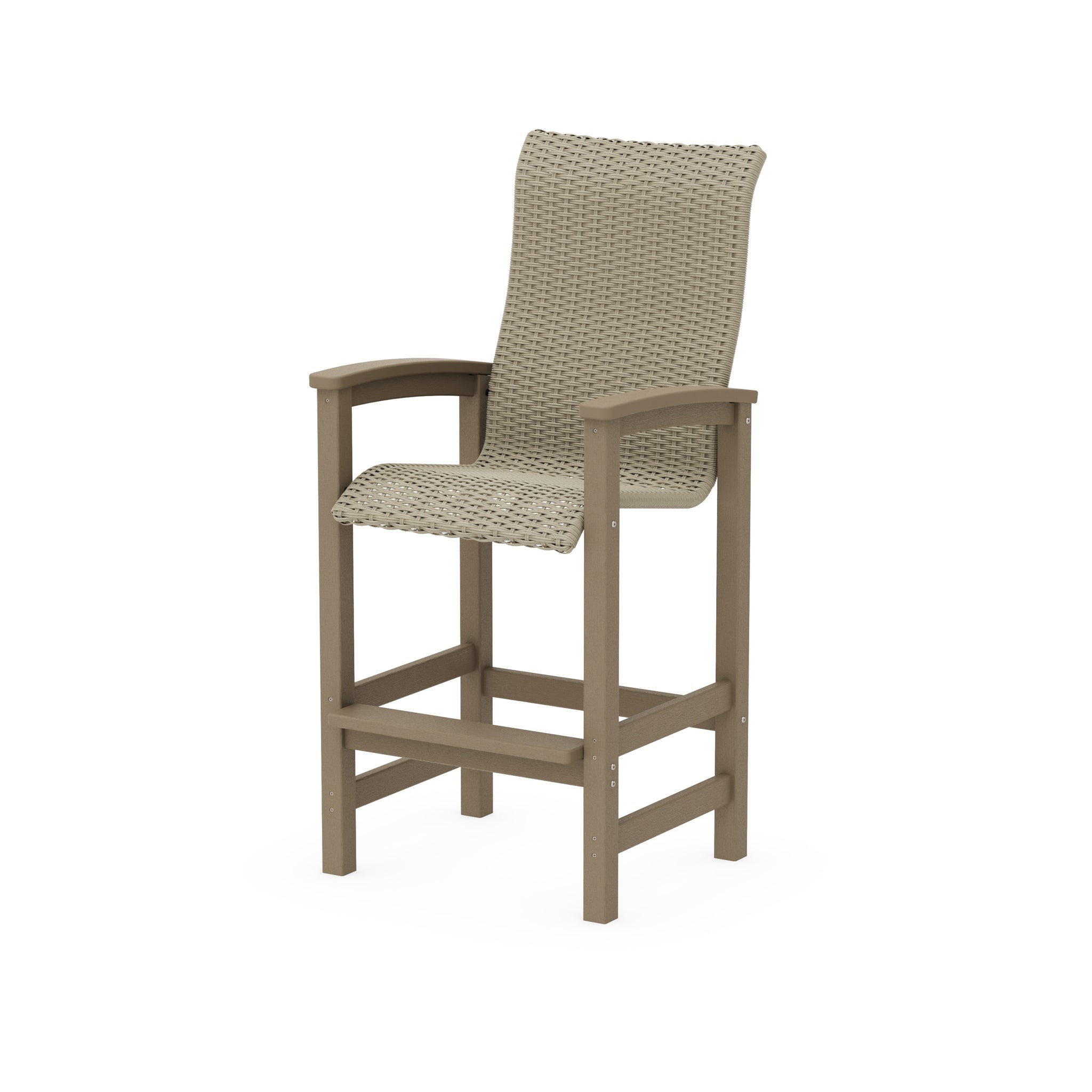 Coastal Woven High-Back Bar Chair