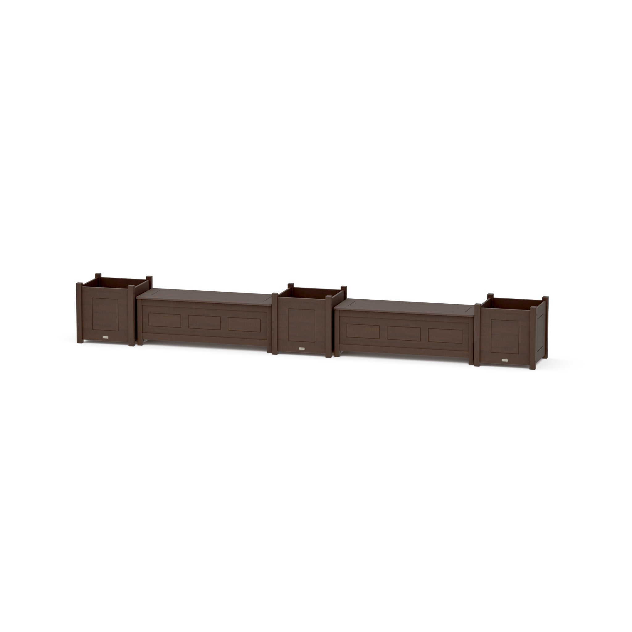 48" Country Living Straight Double Planter Storage Bench Set- Large