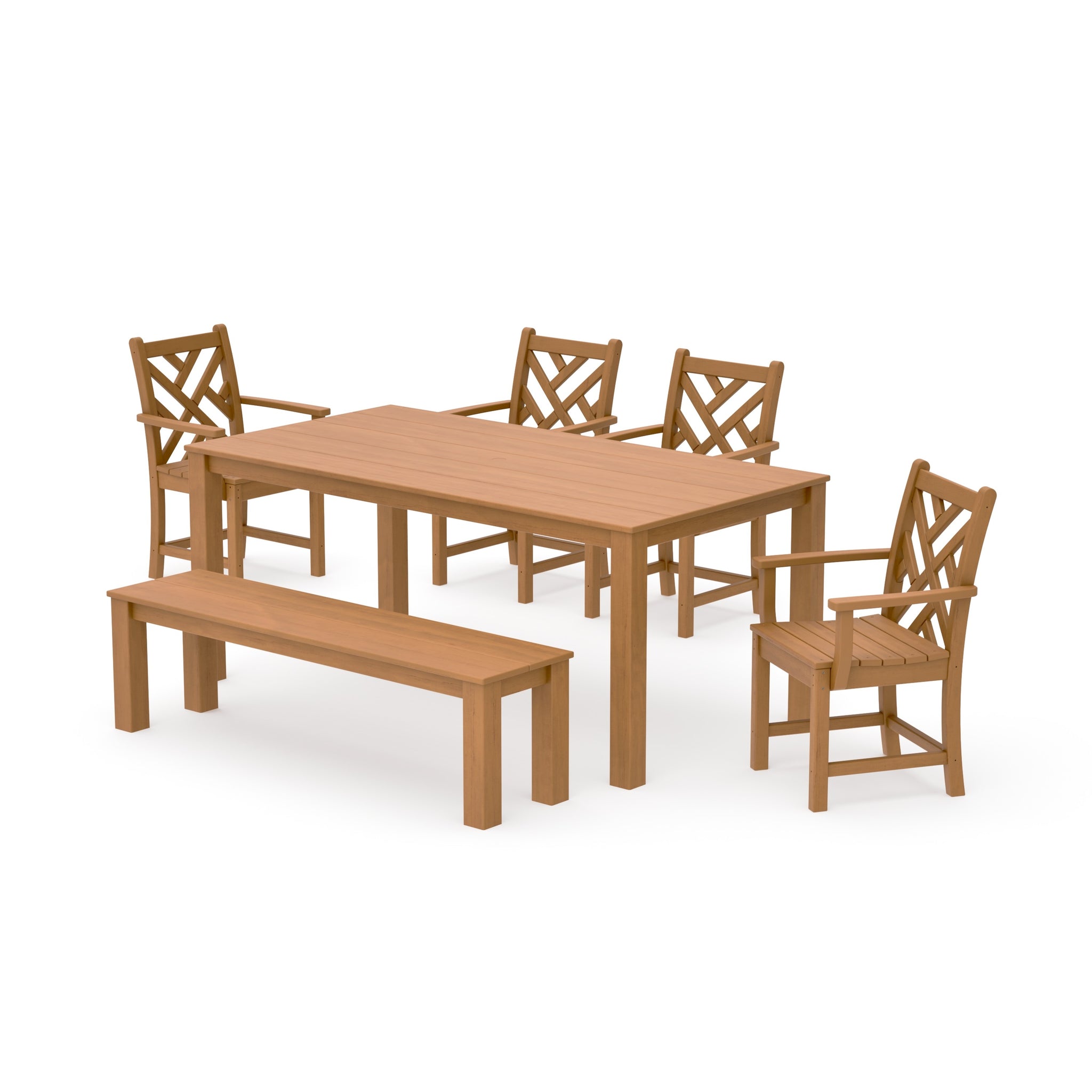 Chippendale 6-Piece Parsons Dining Set with Bench