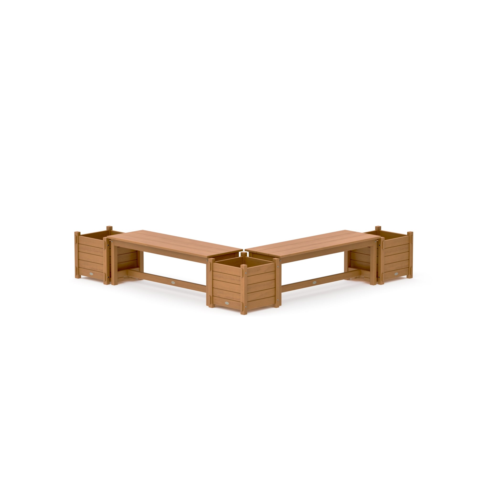 48" Nautical L- Shaped Planter Bench Corner Set