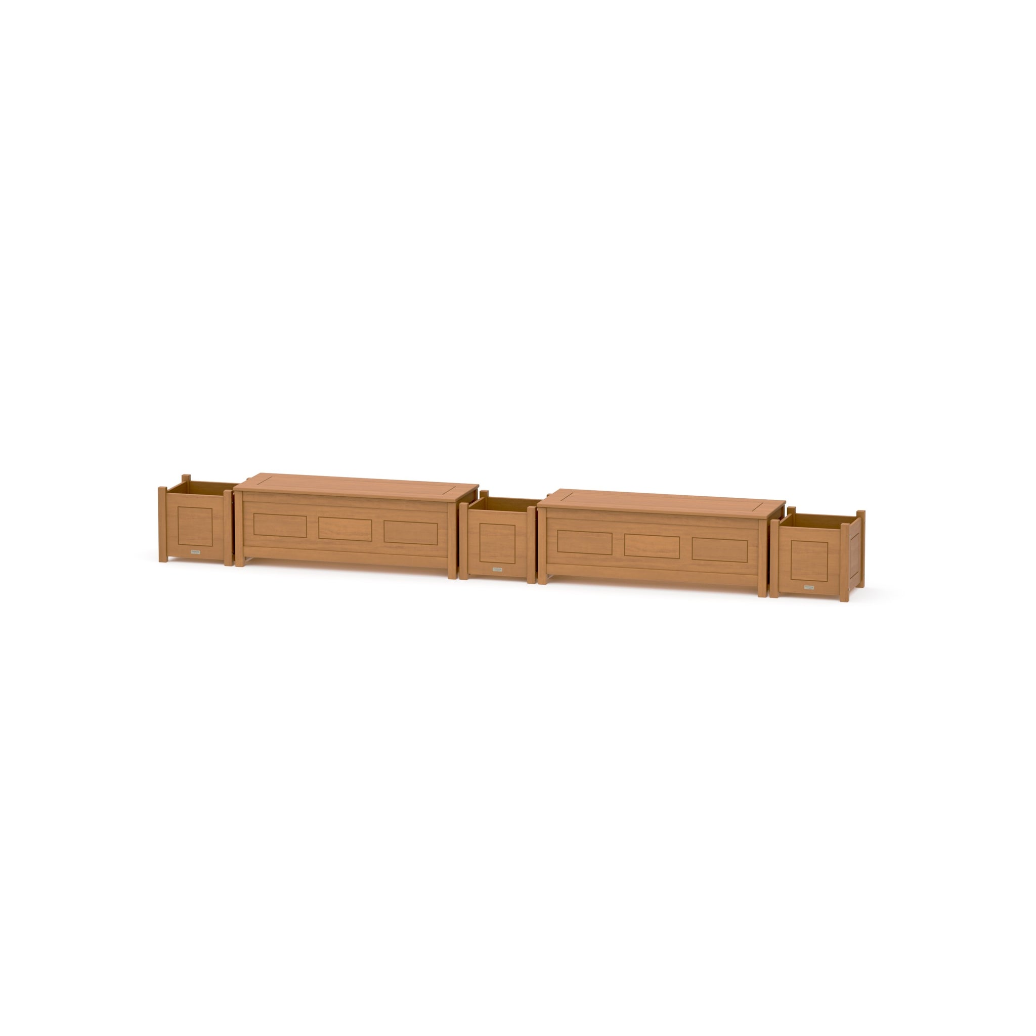 48" Country Living Straight Double Planter Storage Bench Set