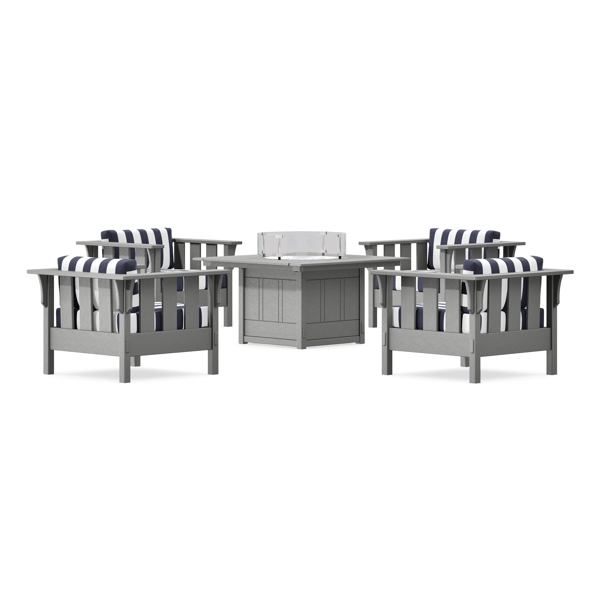 Acadia 5-Piece Deep Seating Set with Fire Pit Table
