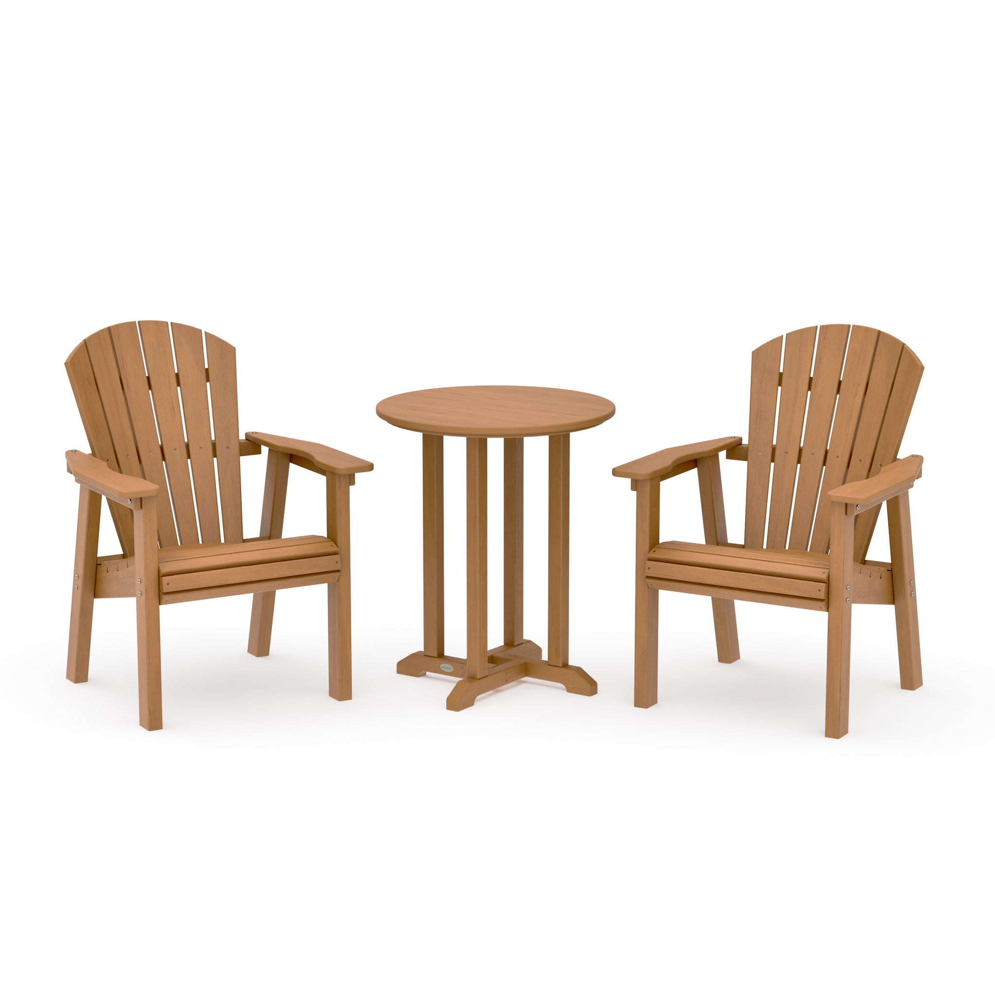 Seashell 3-Piece Round Farmhouse Bistro Dining Set