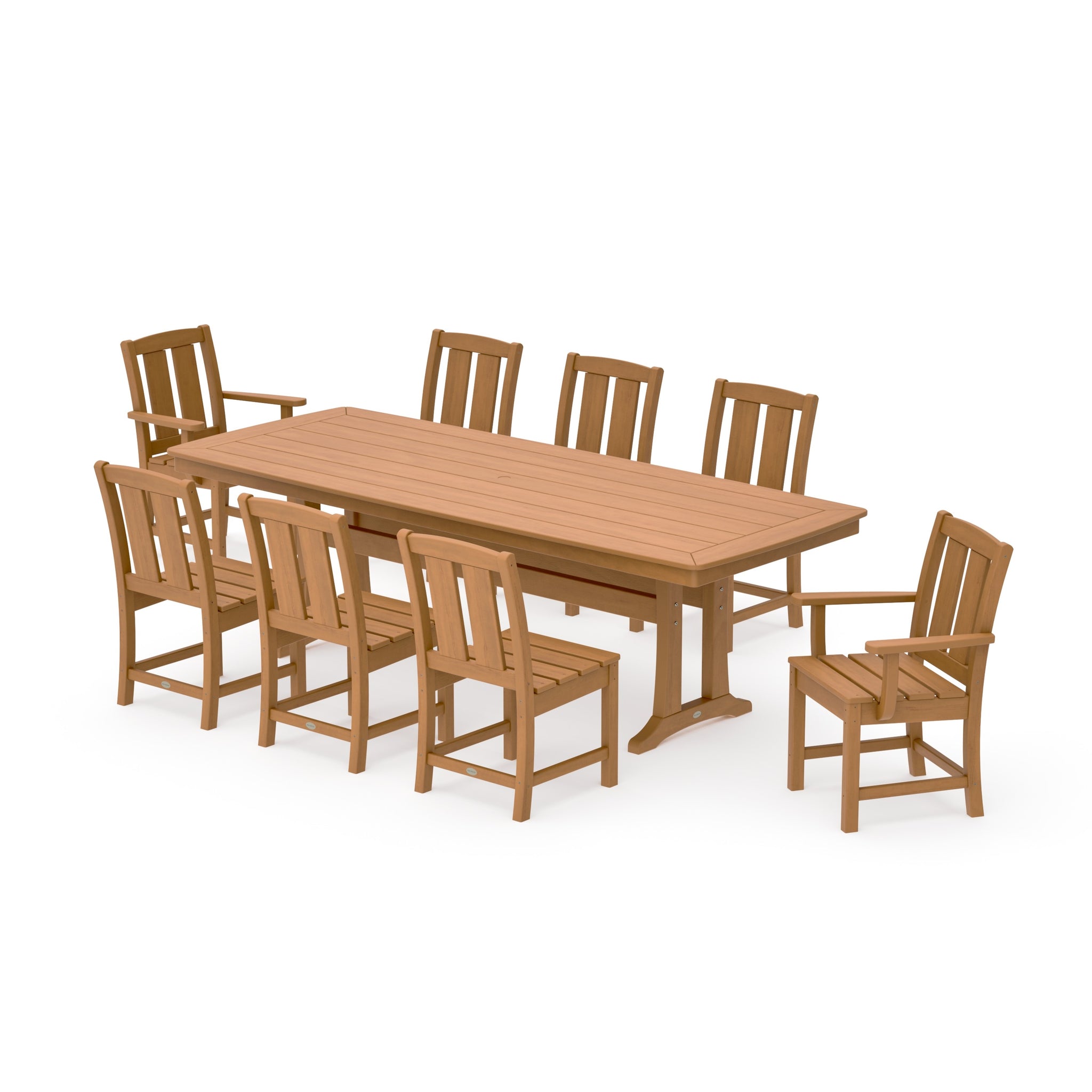 Mission 9-Piece Dining Set with Trestle Legs