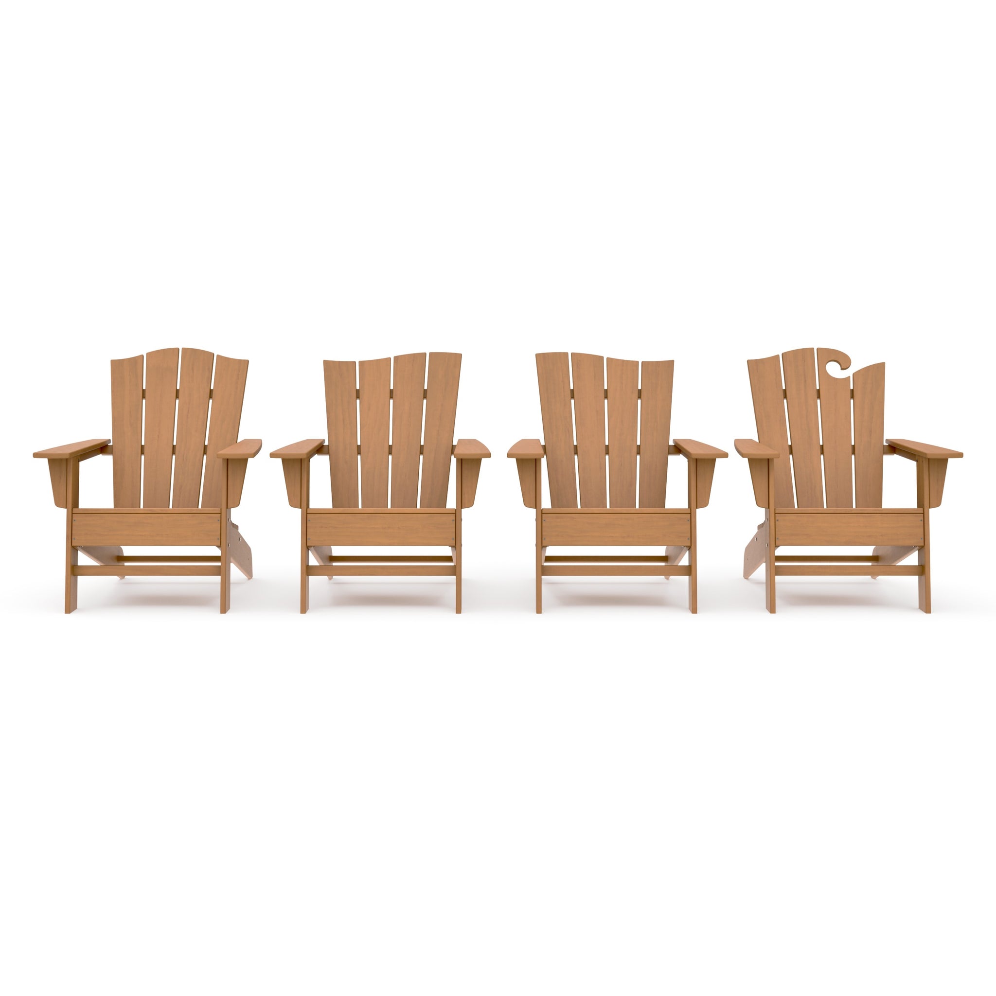 Wave Collection 4-Piece Adirondack Chair Set