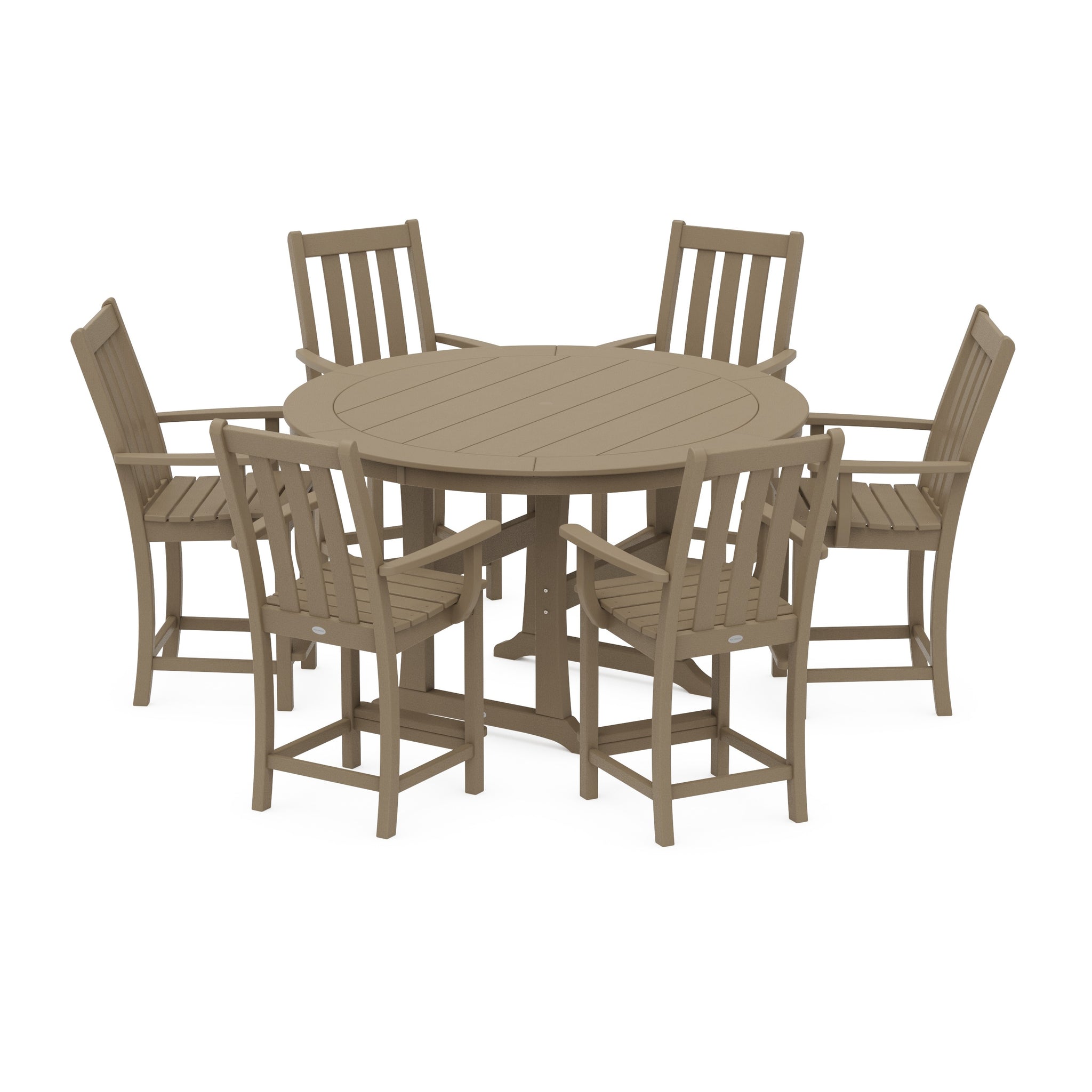 Vineyard 7-Piece Arm Chair Round Counter Set