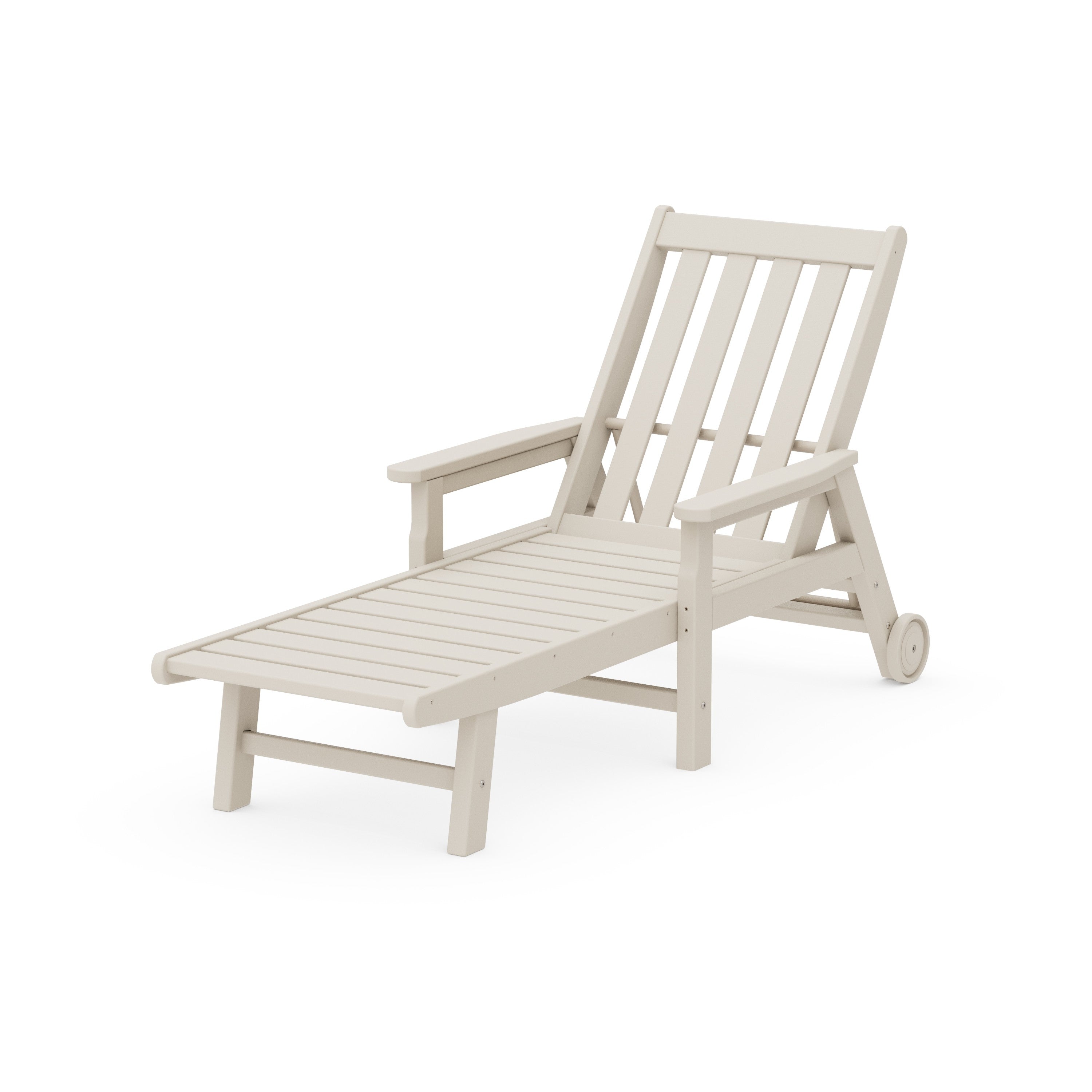 Vineyard Chaise with Arms and Wheels