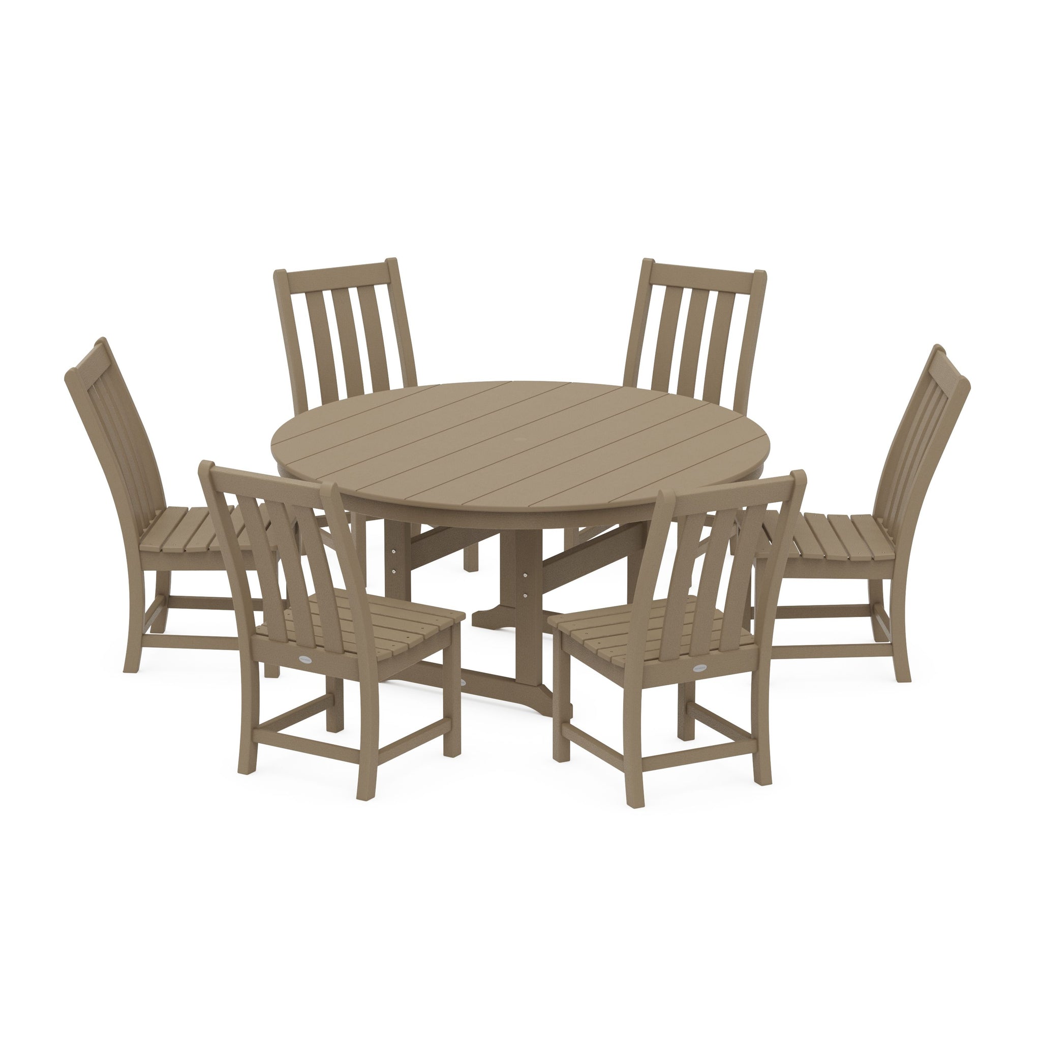 Vineyard 7-Piece Side Chair Round Farmhouse Dining Set