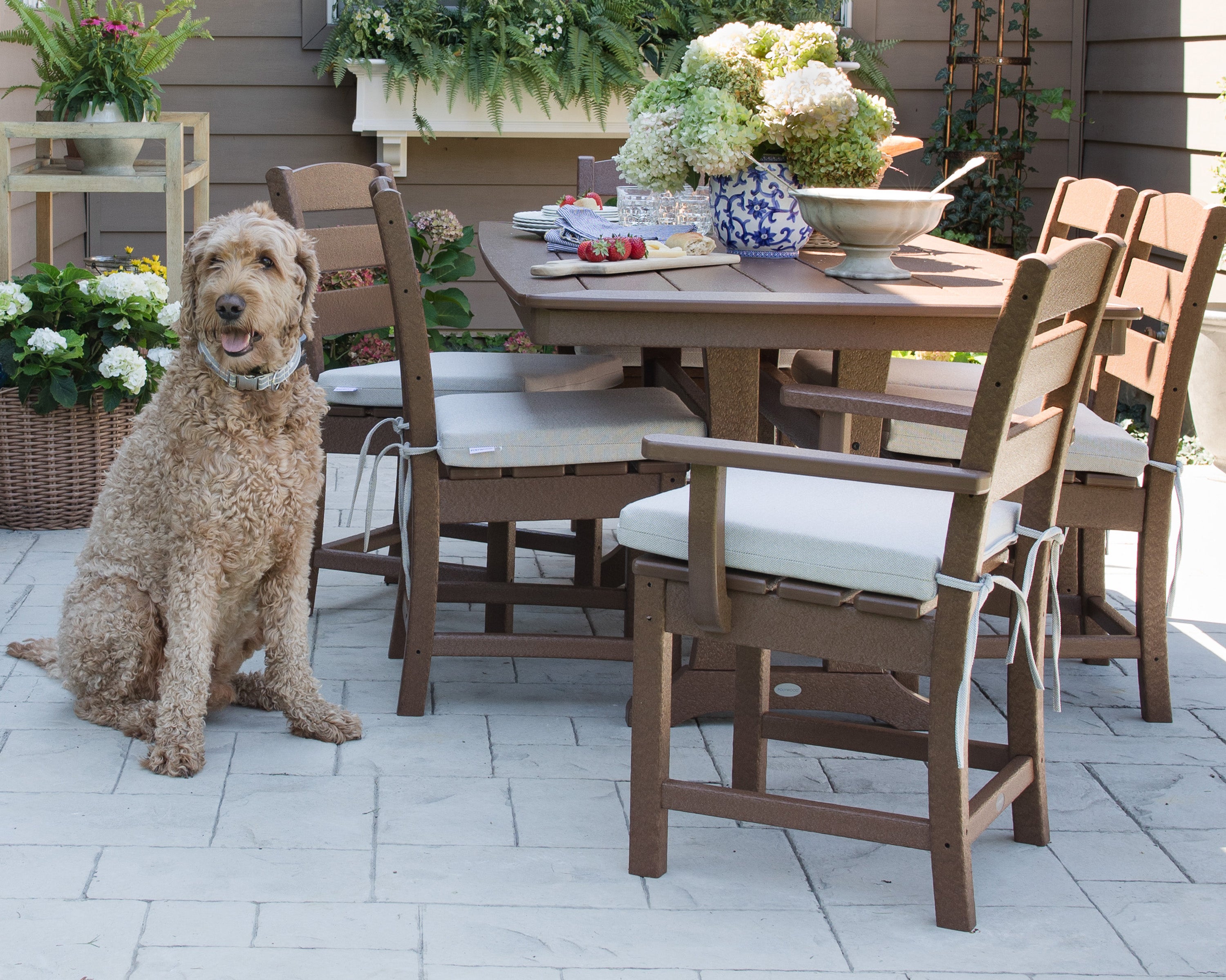 Lakeside 7-Piece Farmhouse Dining Set with Trestle Legs