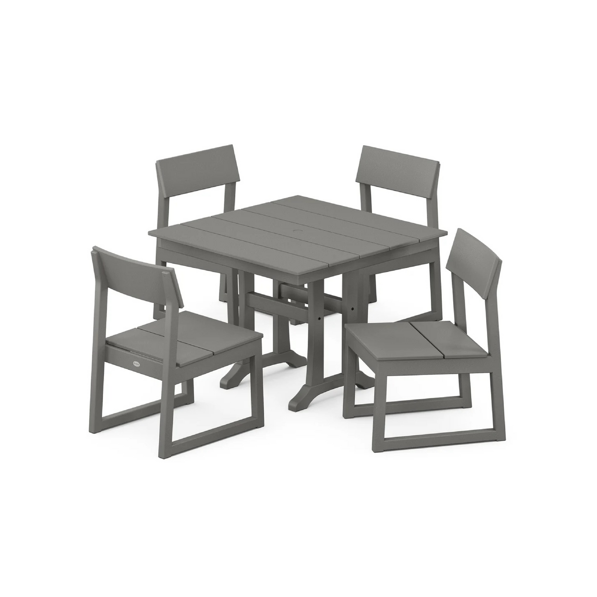 EDGE 5-Piece Farmhouse Trestle Side Chair Dining Set