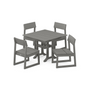 EDGE 5-Piece Farmhouse Trestle Side Chair Dining Set