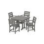 Lakeside 5-Piece Farmhouse Trestle Arm Chair Dining Set