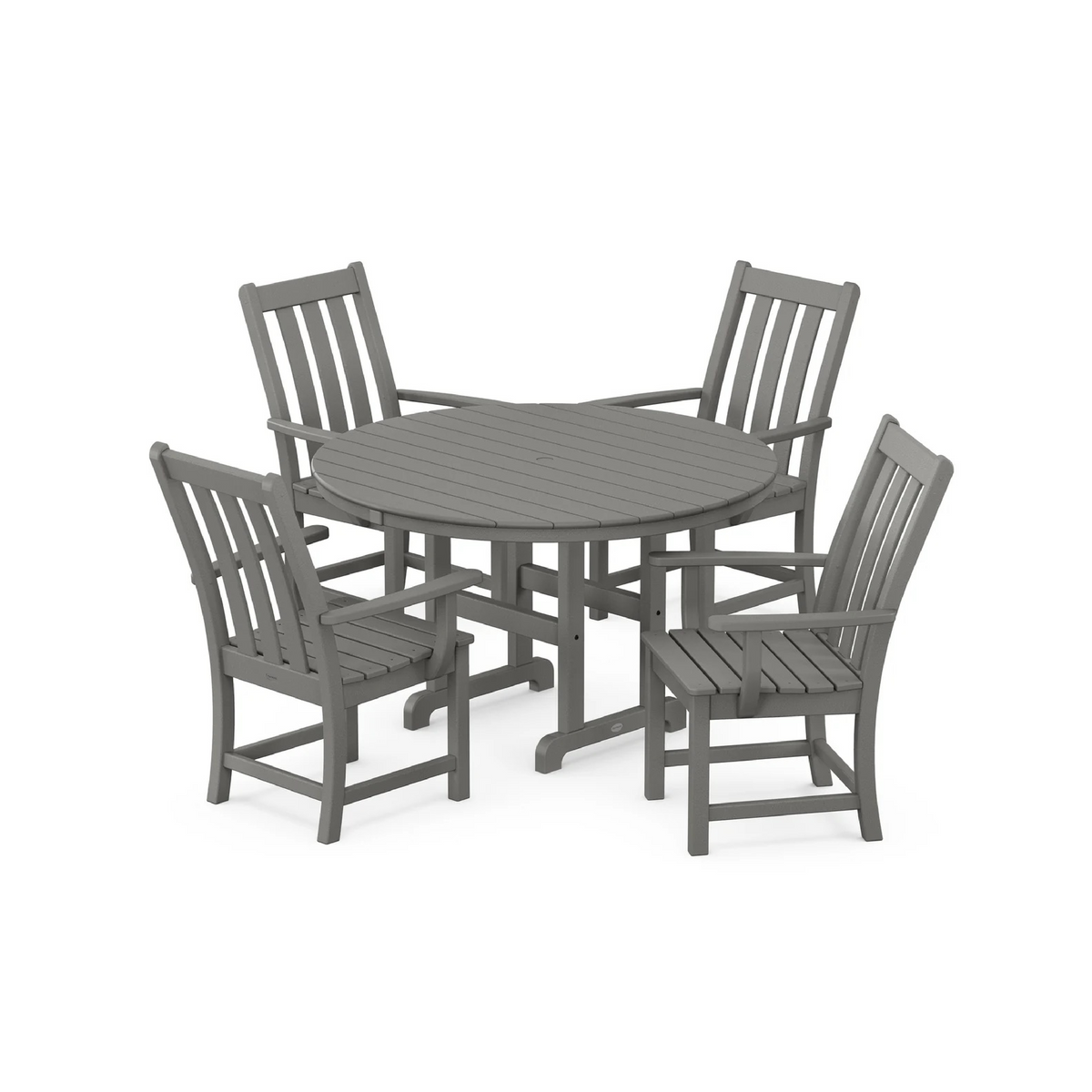 Vineyard 5-Piece Round Dining Set with Trestle Legs