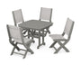 Coastal Folding Side Chair 5-Piece Dining Set