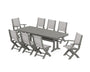 Coastal Folding 9-Piece Dining Set with Trestle Legs