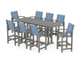 Coastal 9-Piece Bar Set with Trestle Legs